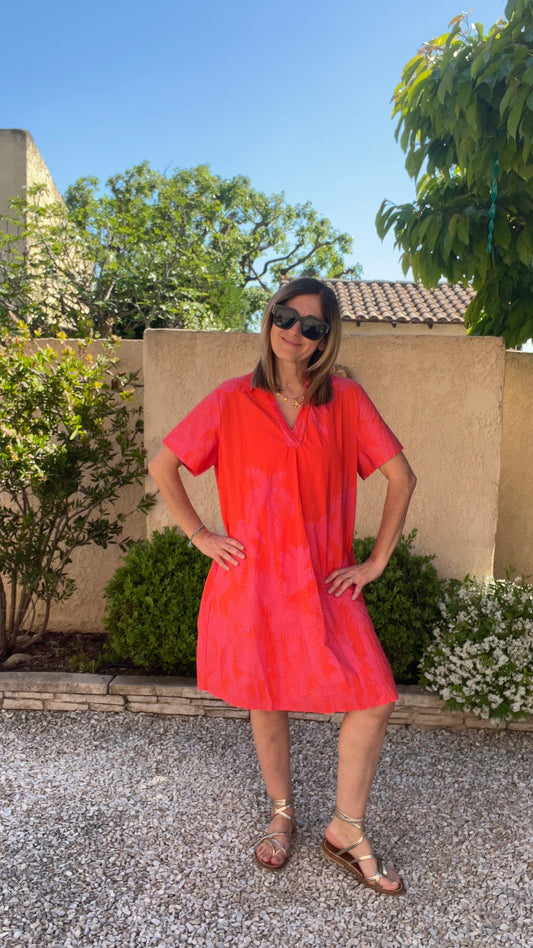 Robe orange & fuchsia "TROPIC"