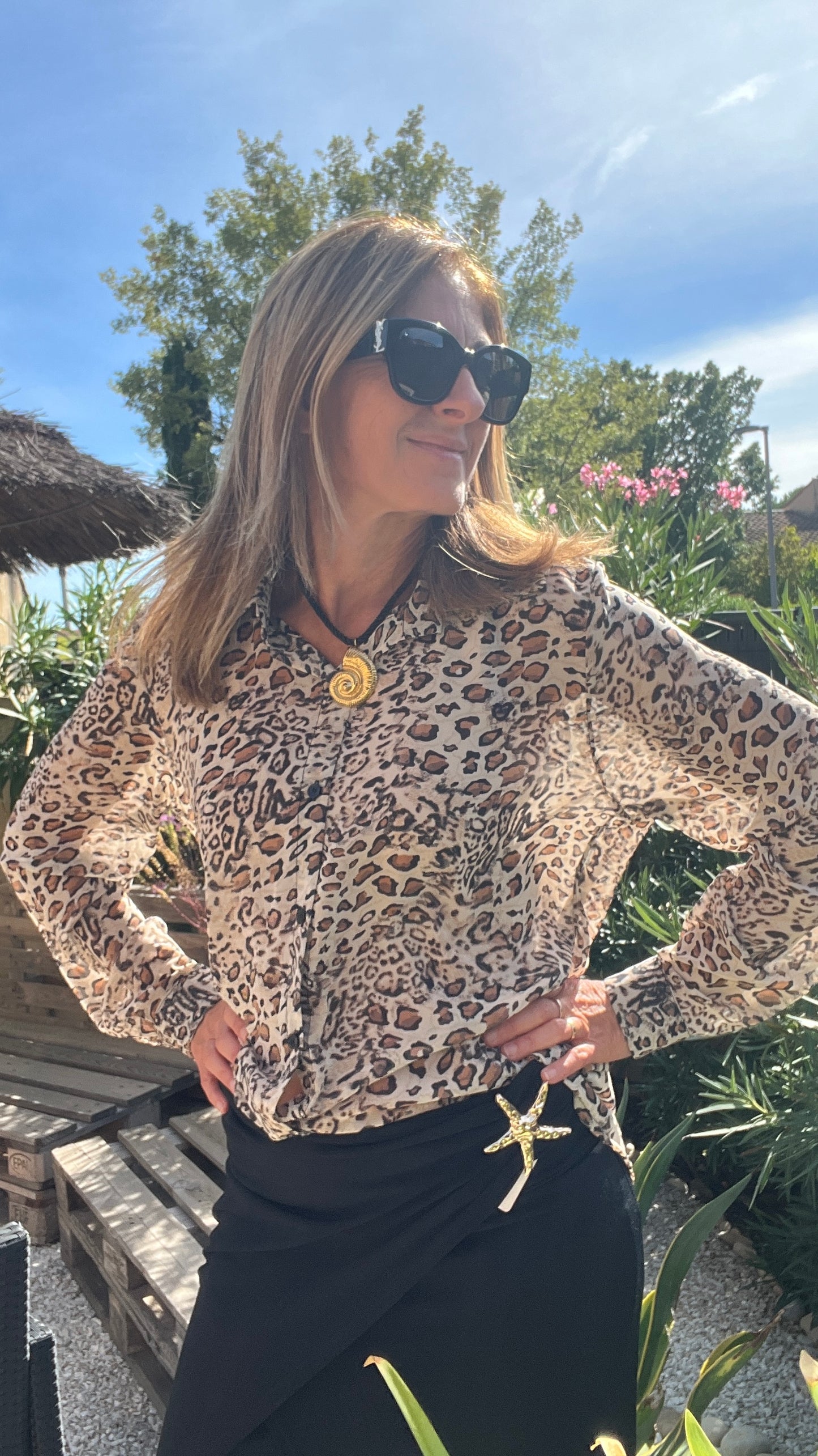 CHEMISIER LEOPARD "BEIGE/CAMEL/NOIR"