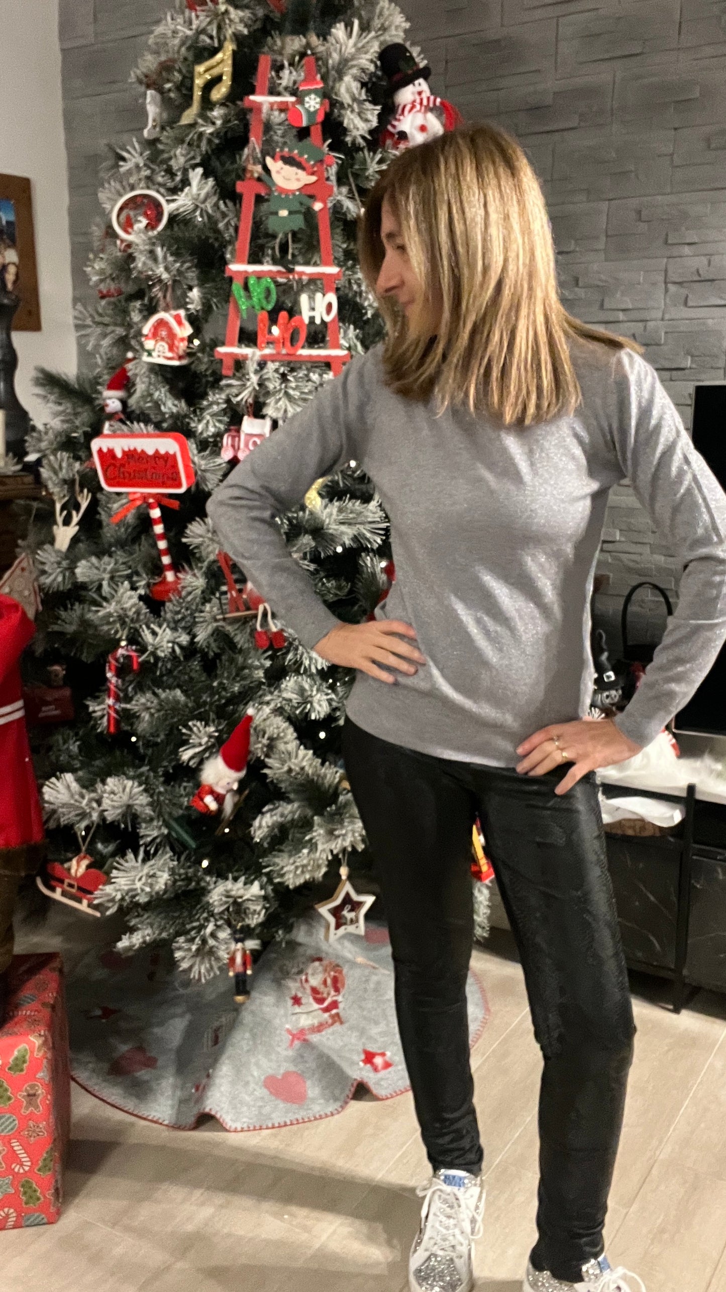 PULL COL ROULE PAILLETTES