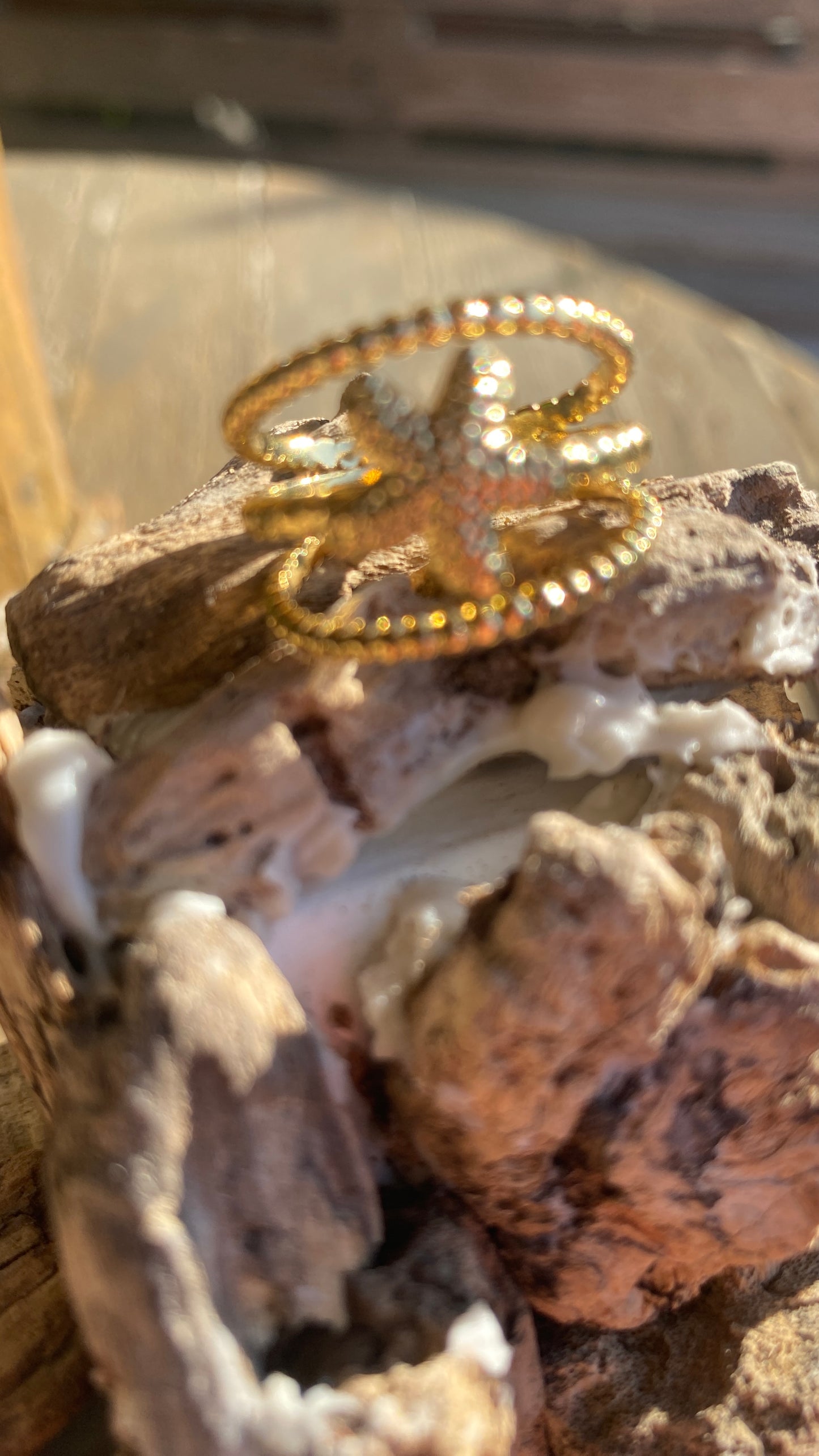 Bague doré "étoile de mer"