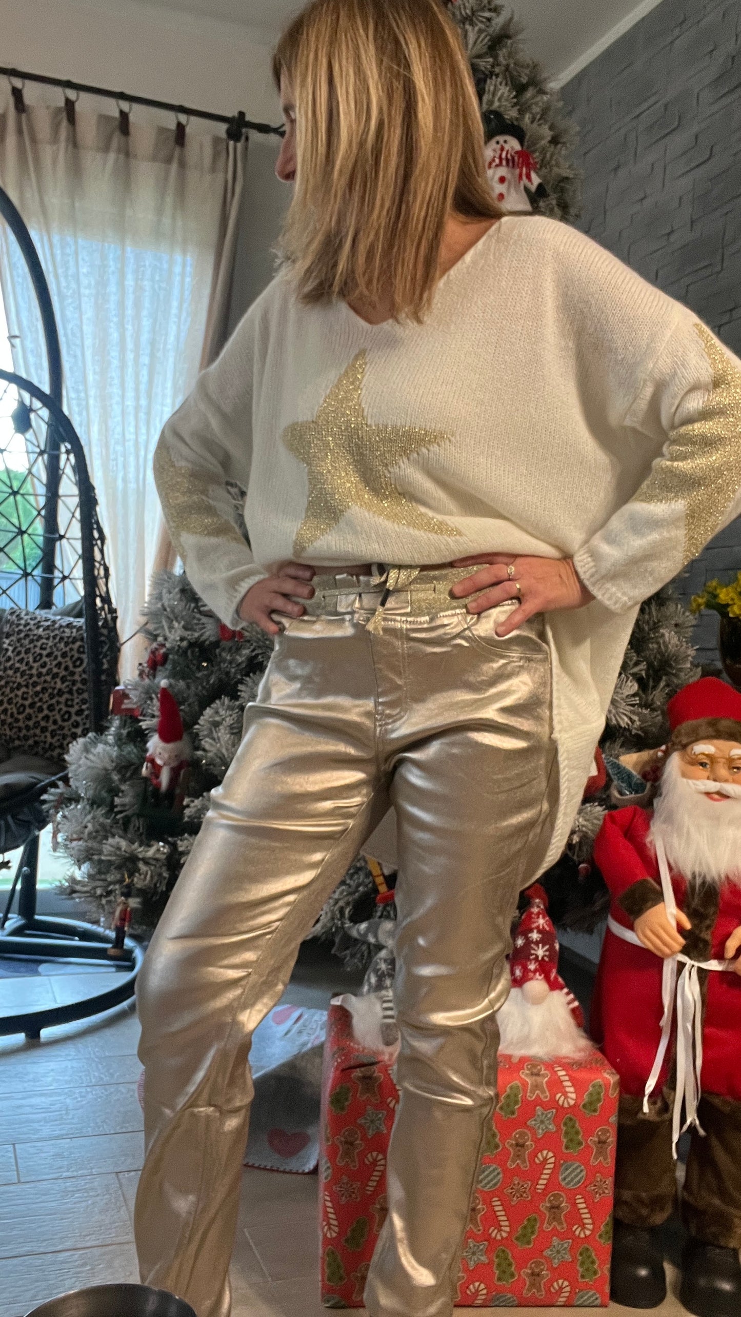 JEANS DORE EFFET HUILE