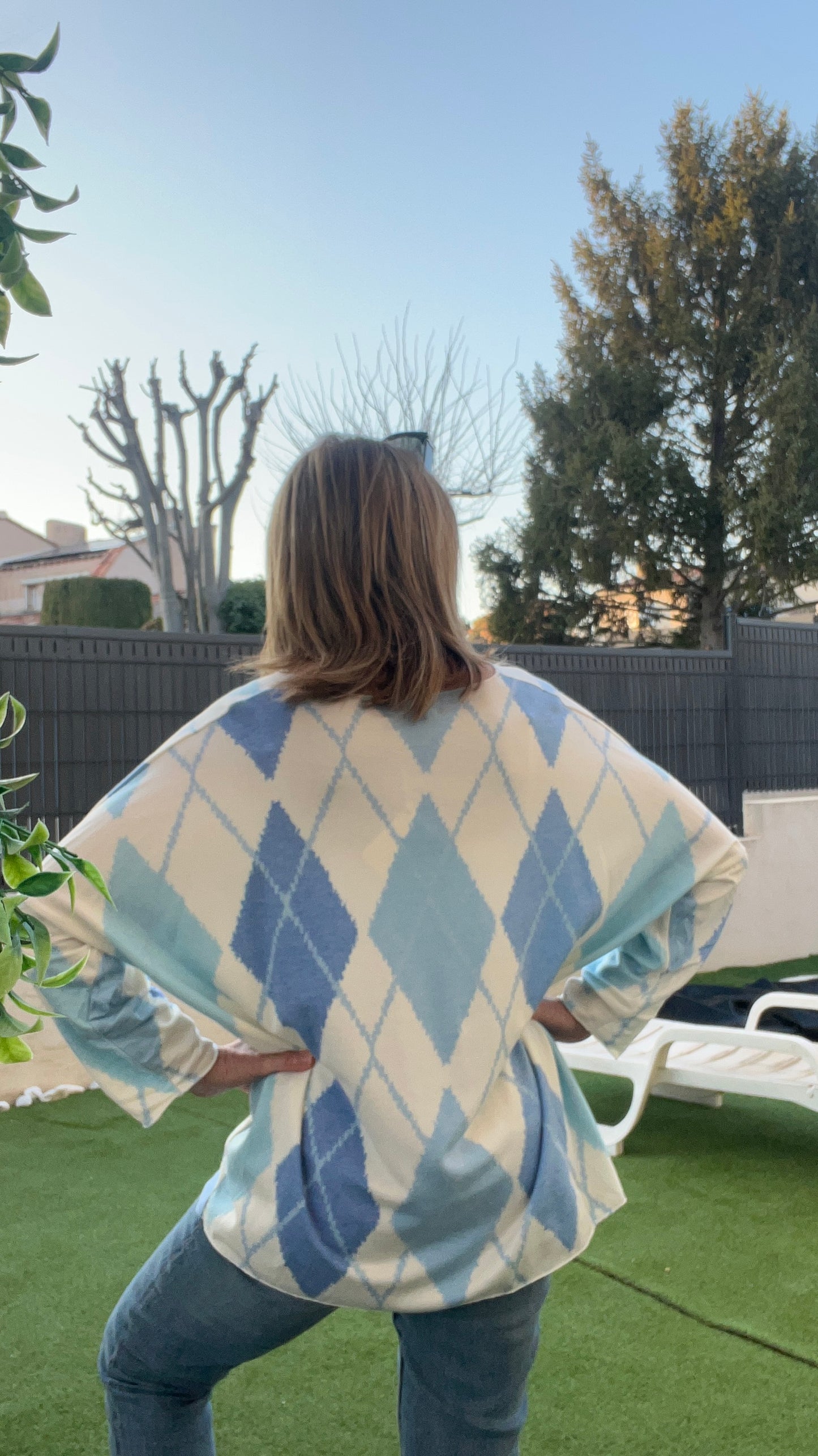 PULL TUNIQUE BLANC "JACQUARD"