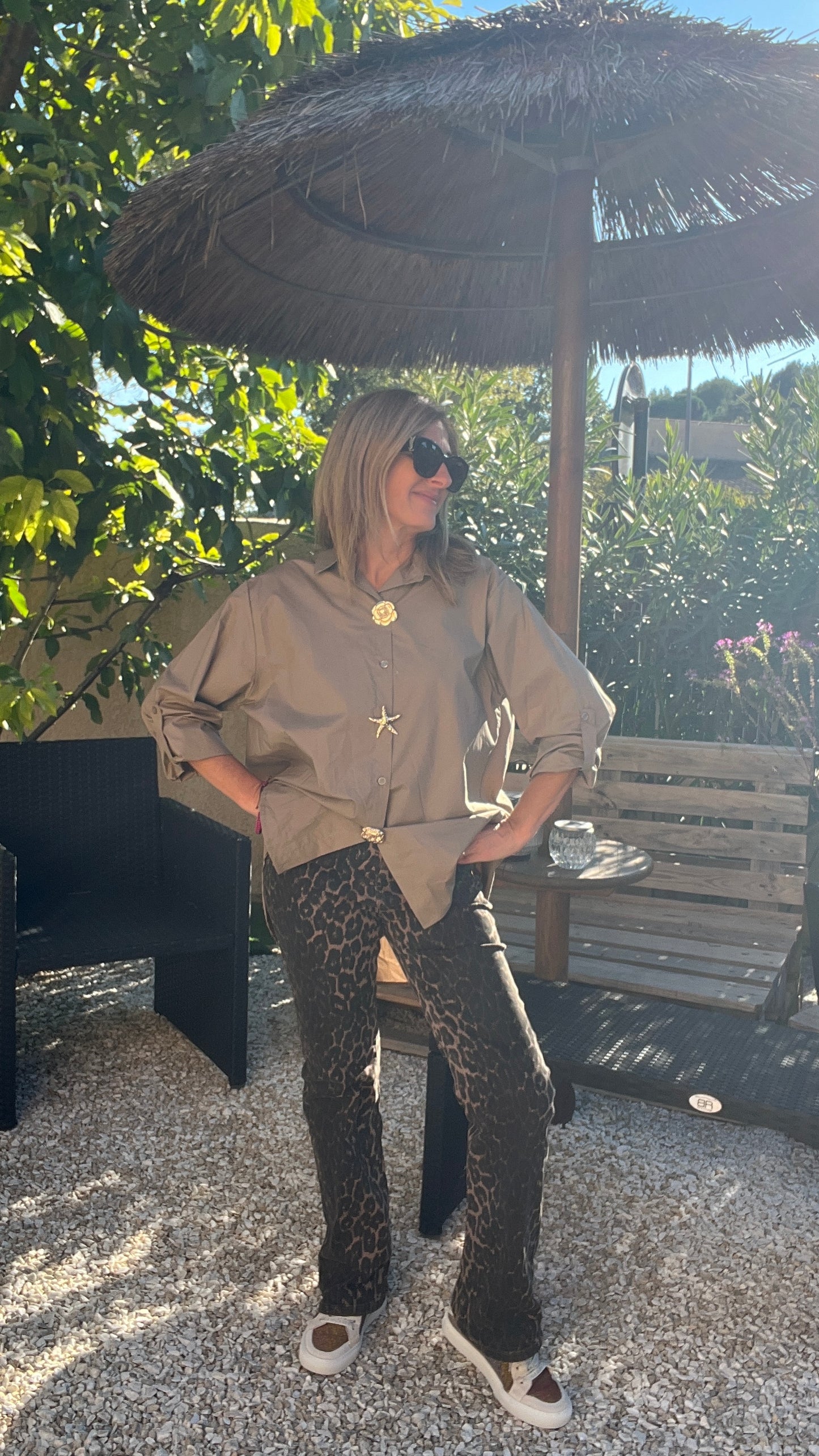 CHEMISIER TAUPE "ETOILE"