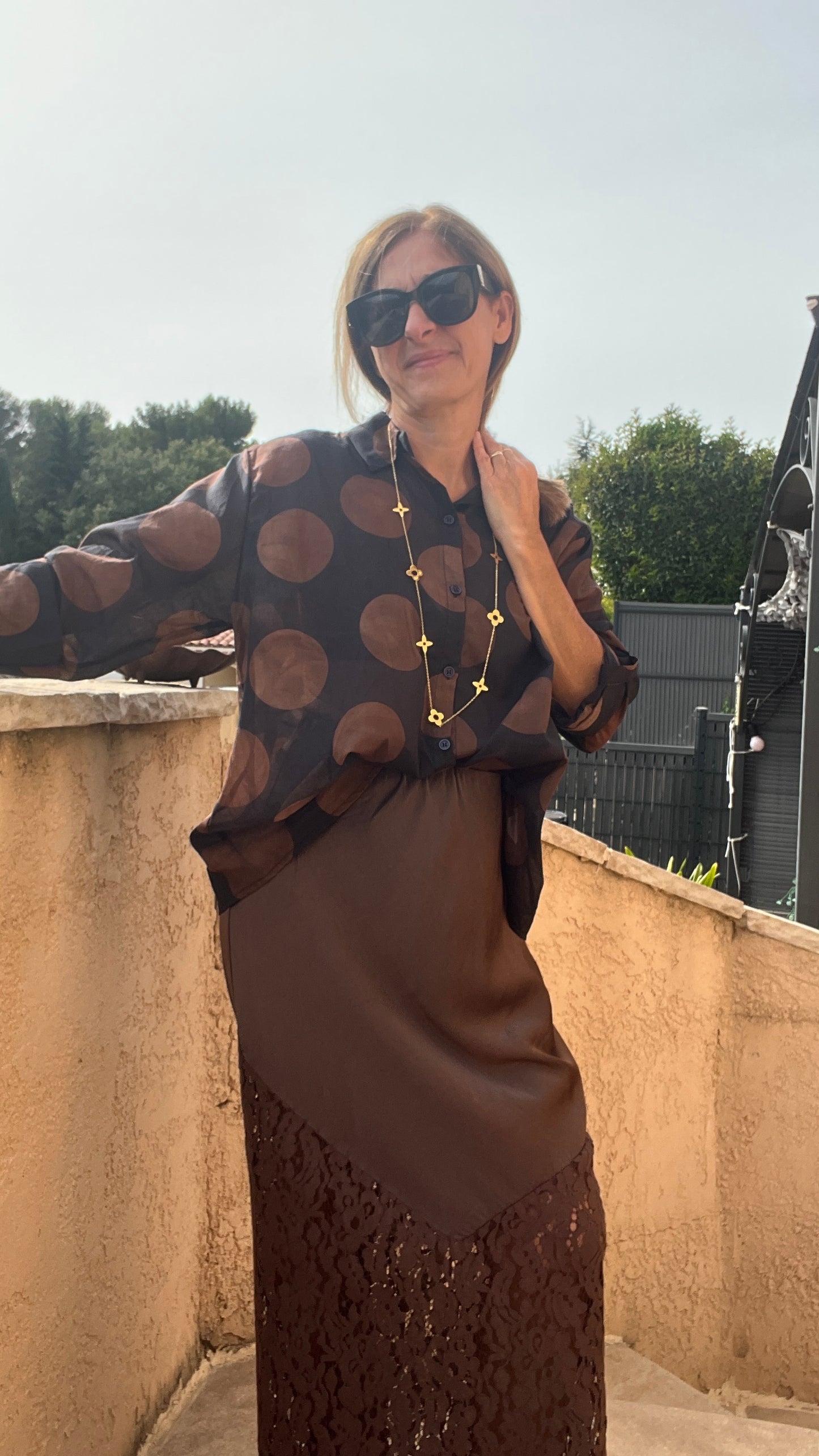 SAUTOIR DORE "PETALES D'OR"