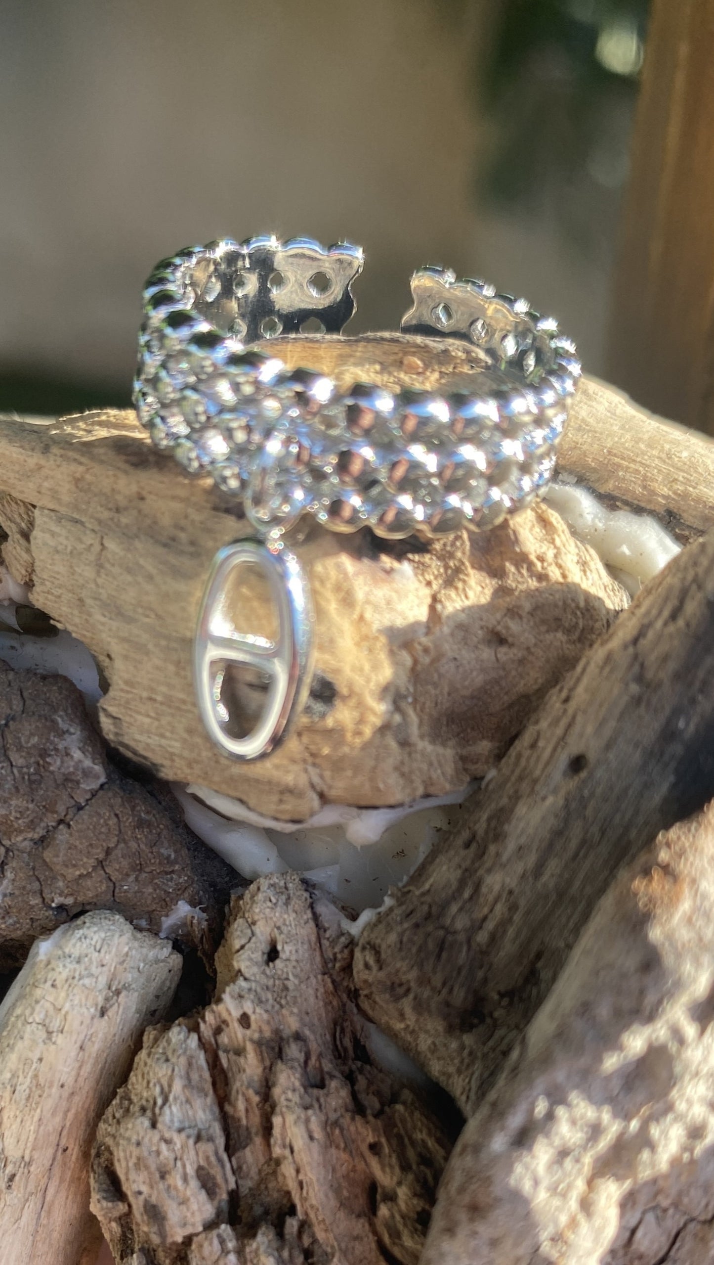 Bague argentée "Médaillon"