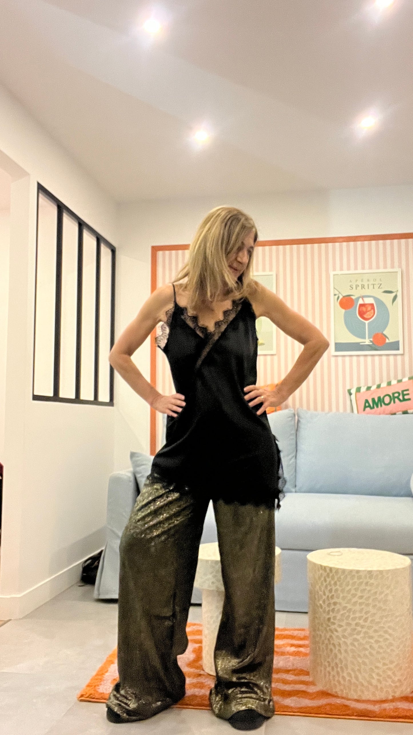 PANTALON FLUIDE DORE