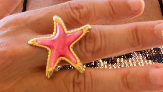 bague fuchsia "étoile de mer"