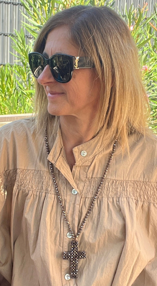 COLLIER CHOCOLAT CROIX