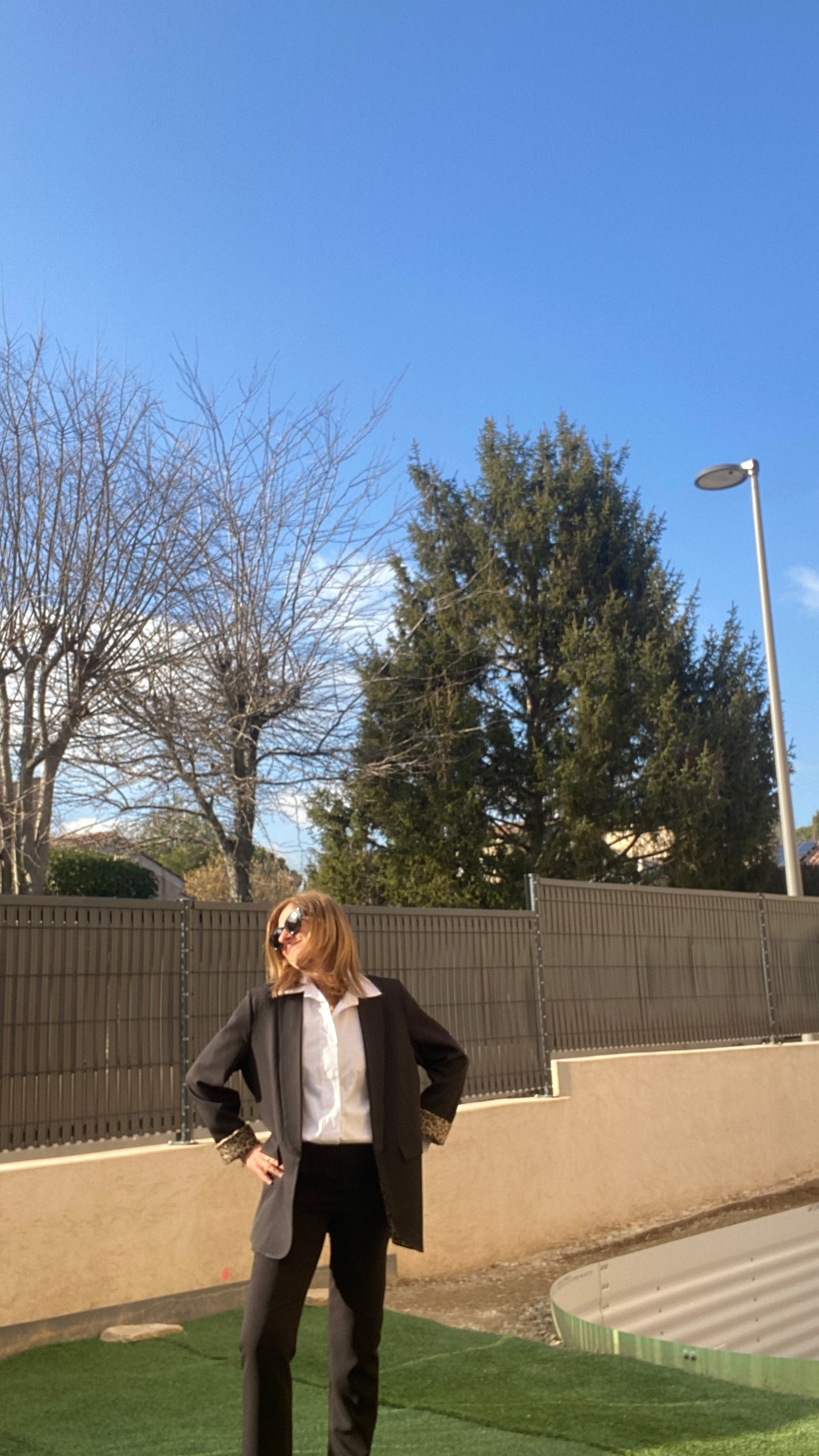 Blazer noir revers Léopard Marion