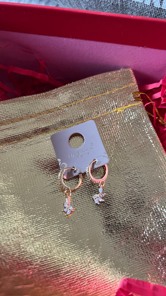 ANNEAUX PENDANTS STRASS & MINI HIRONDELLE "HABAHA"