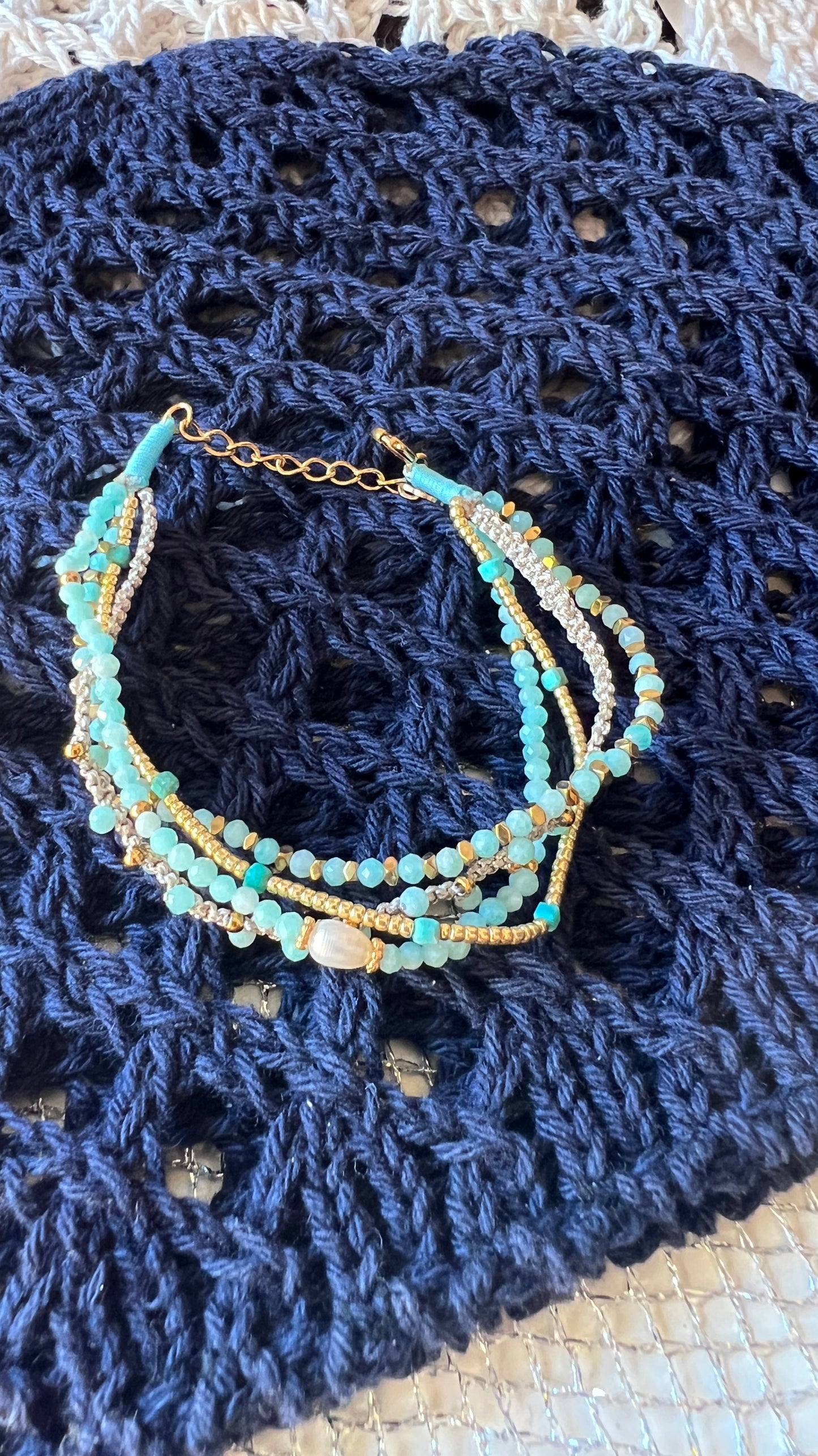 BRACELET MULTI- CORDONS TURQUOISE
