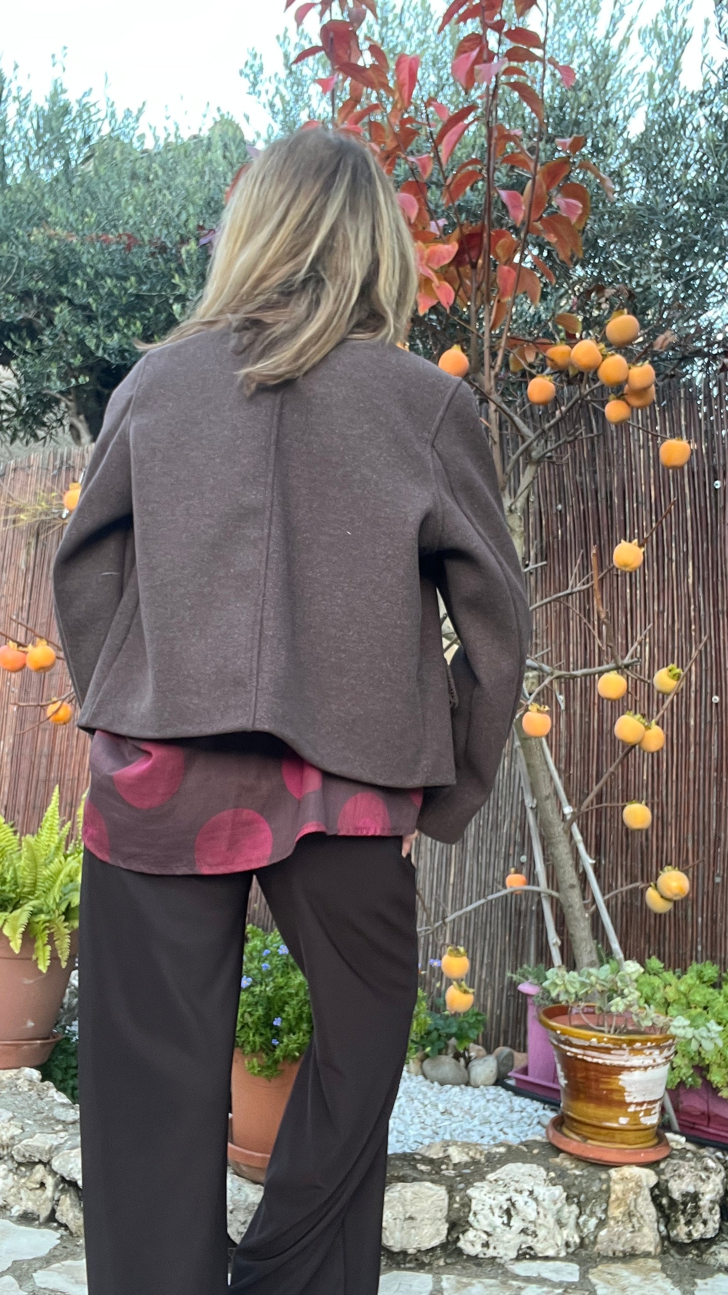 VESTE BOUTONNEE CHOCOLAT CLAIRE "CELESTE"