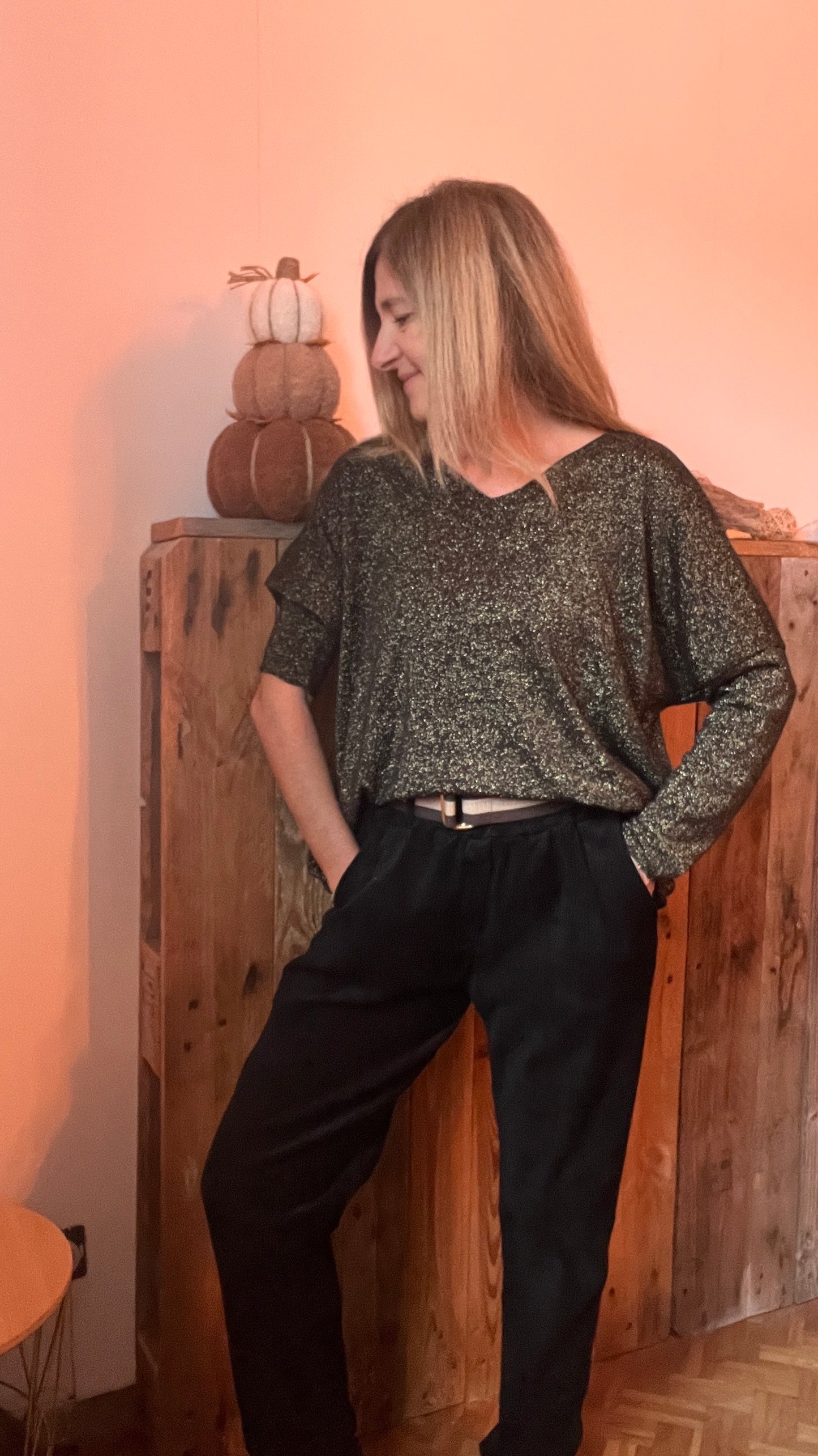 PANTALON VELOURS NOIR