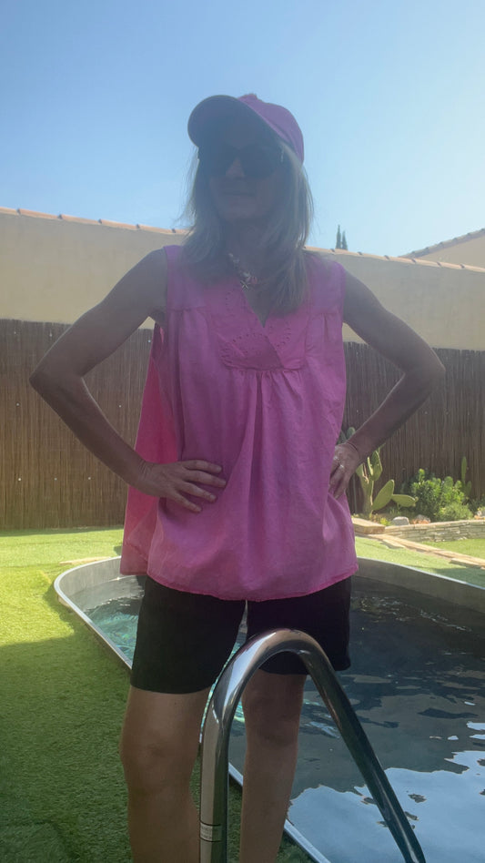 Chemisier/Tunique sans manches fuchsia " VEA"