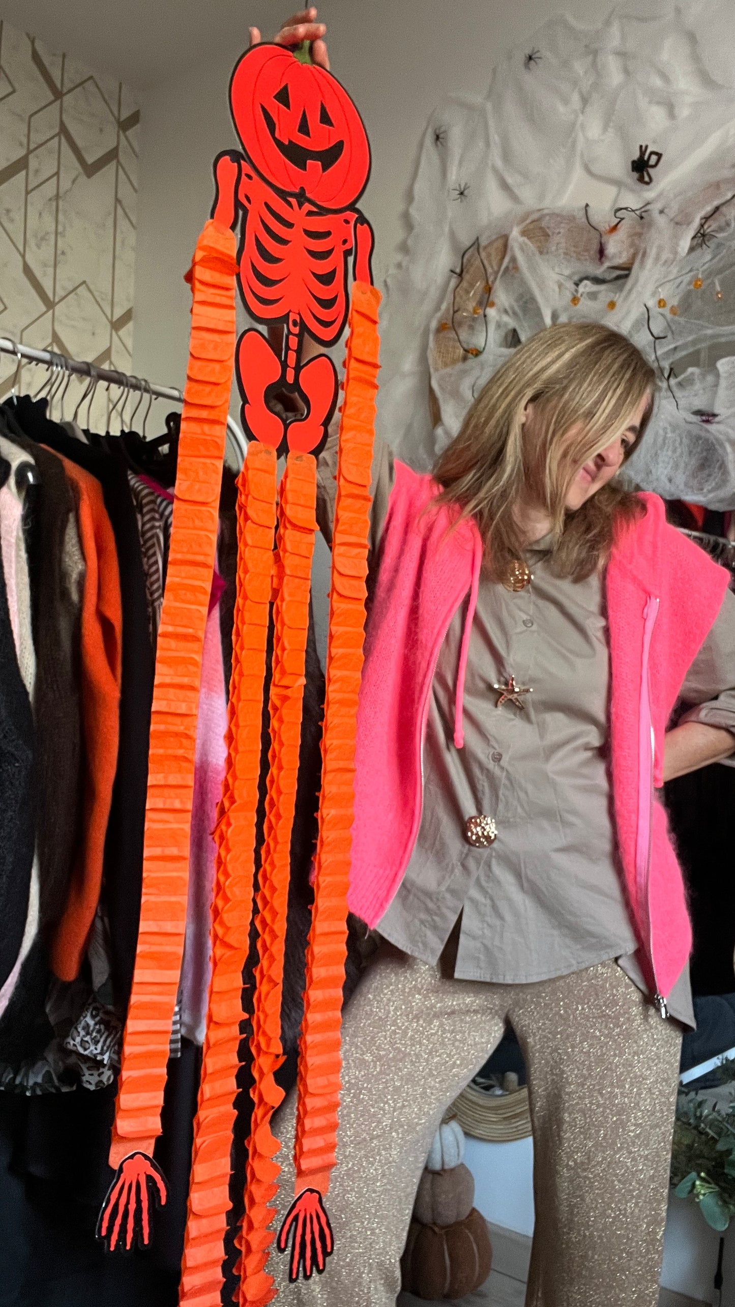 PANTALON FLUIDE PAILLETTES DORE