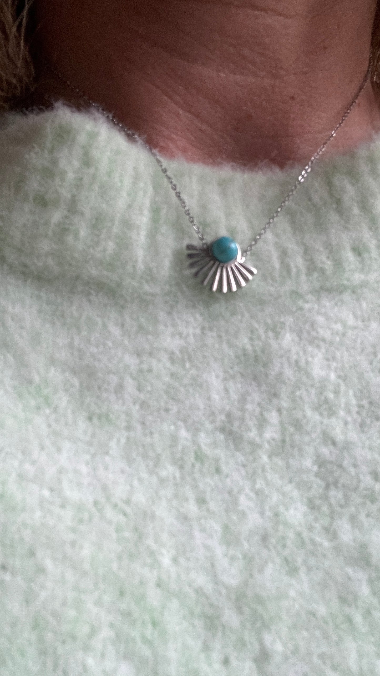 COLLIER ARGENTE/TURQUOISE "MILE MILA"