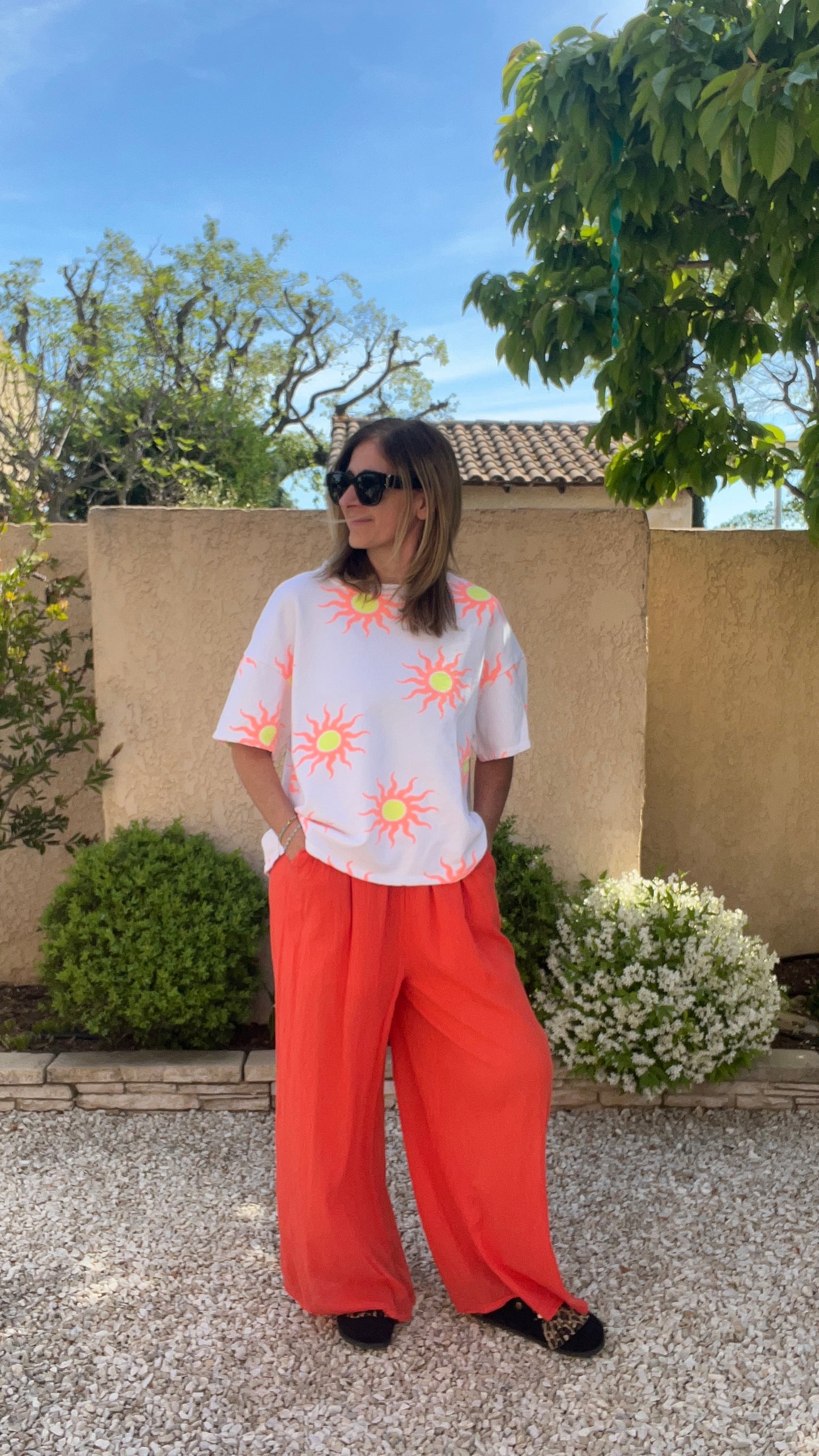 PANTALON FLUIDE ORANGE "SELENA"