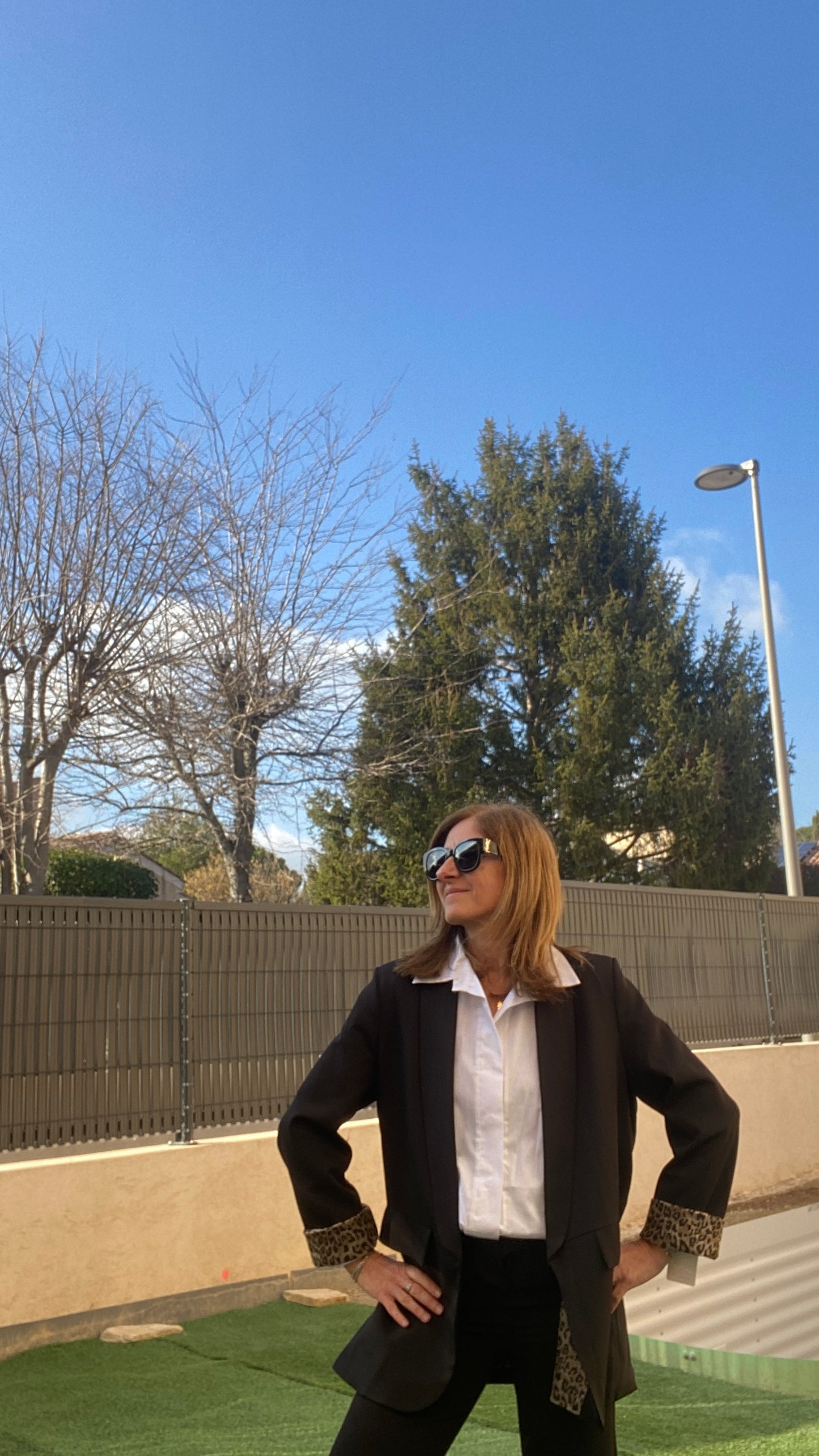 Blazer noir revers Léopard Marion