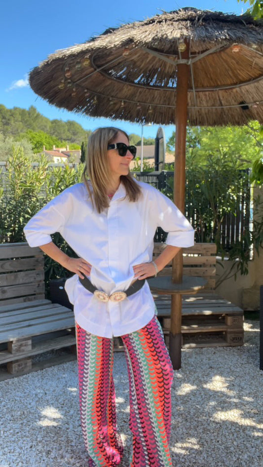 Pantalon multicolore dentelle
