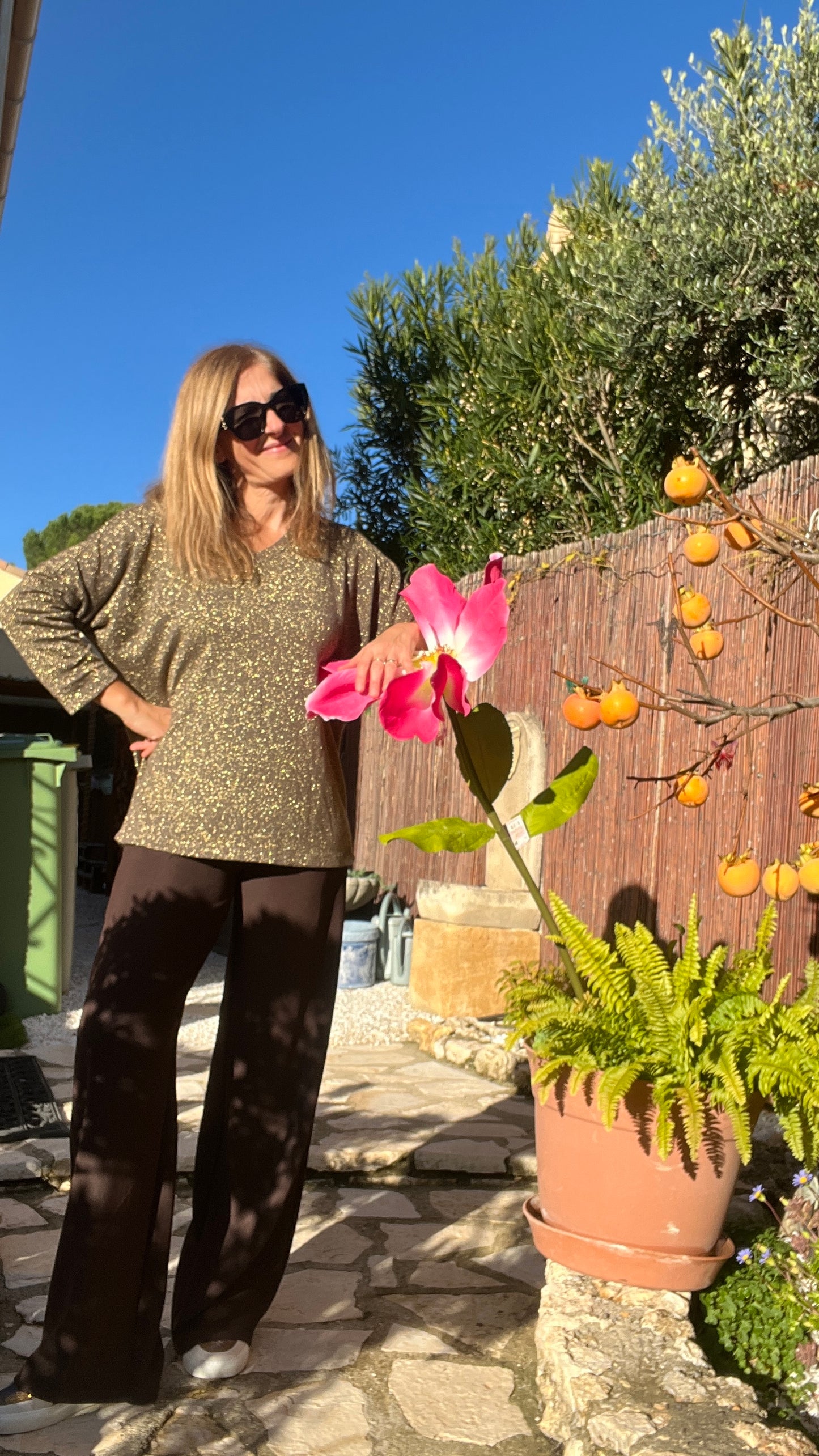 TUNIQUE PAILLETTES CHOCO/DORE