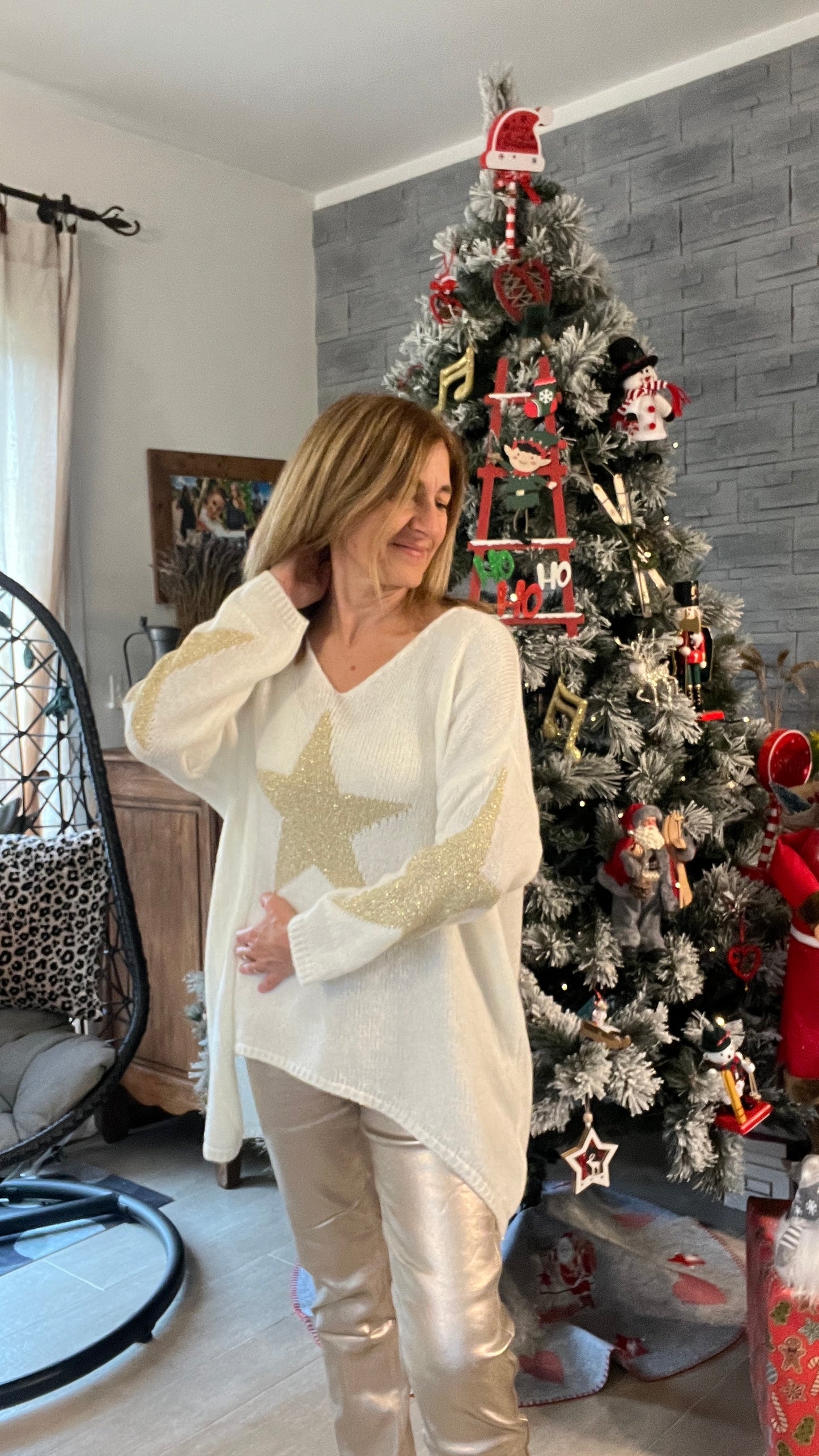 PULL TUNIQUE CHOCOLAT ETOILE