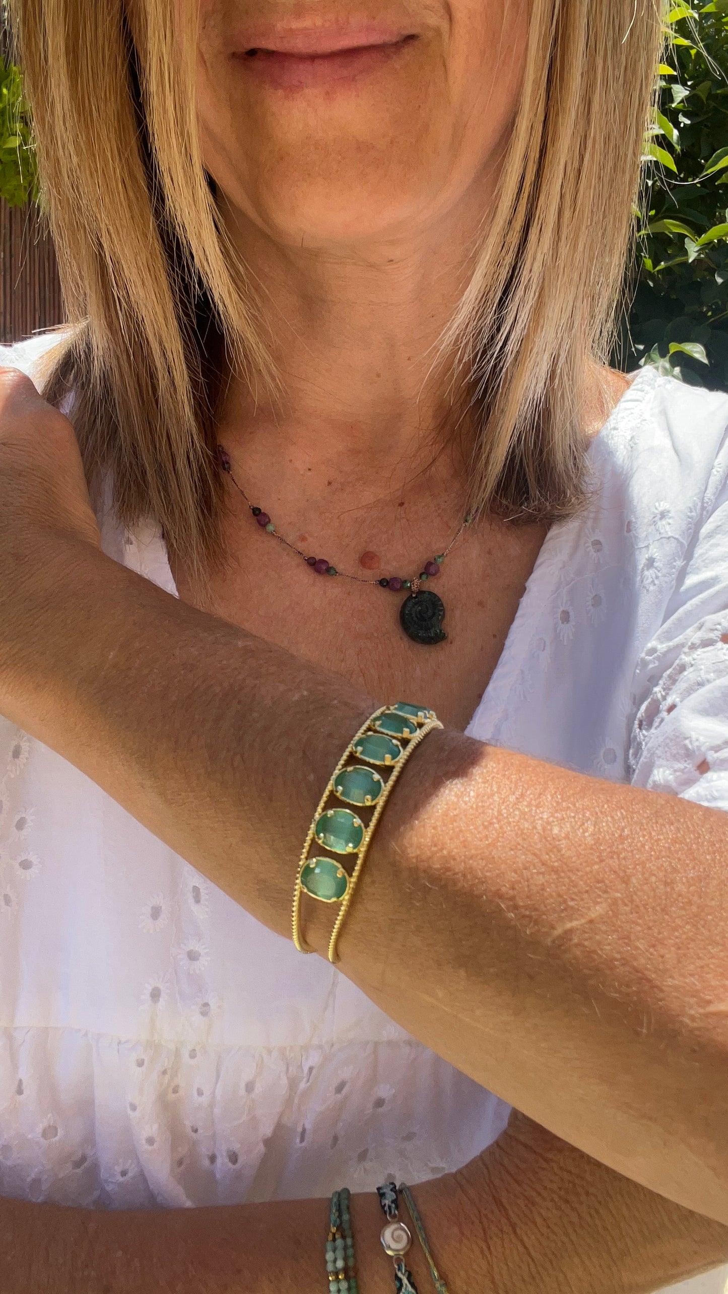 PETITE MANCHETTE PIERRE PRECIEUSE TURQUOISE