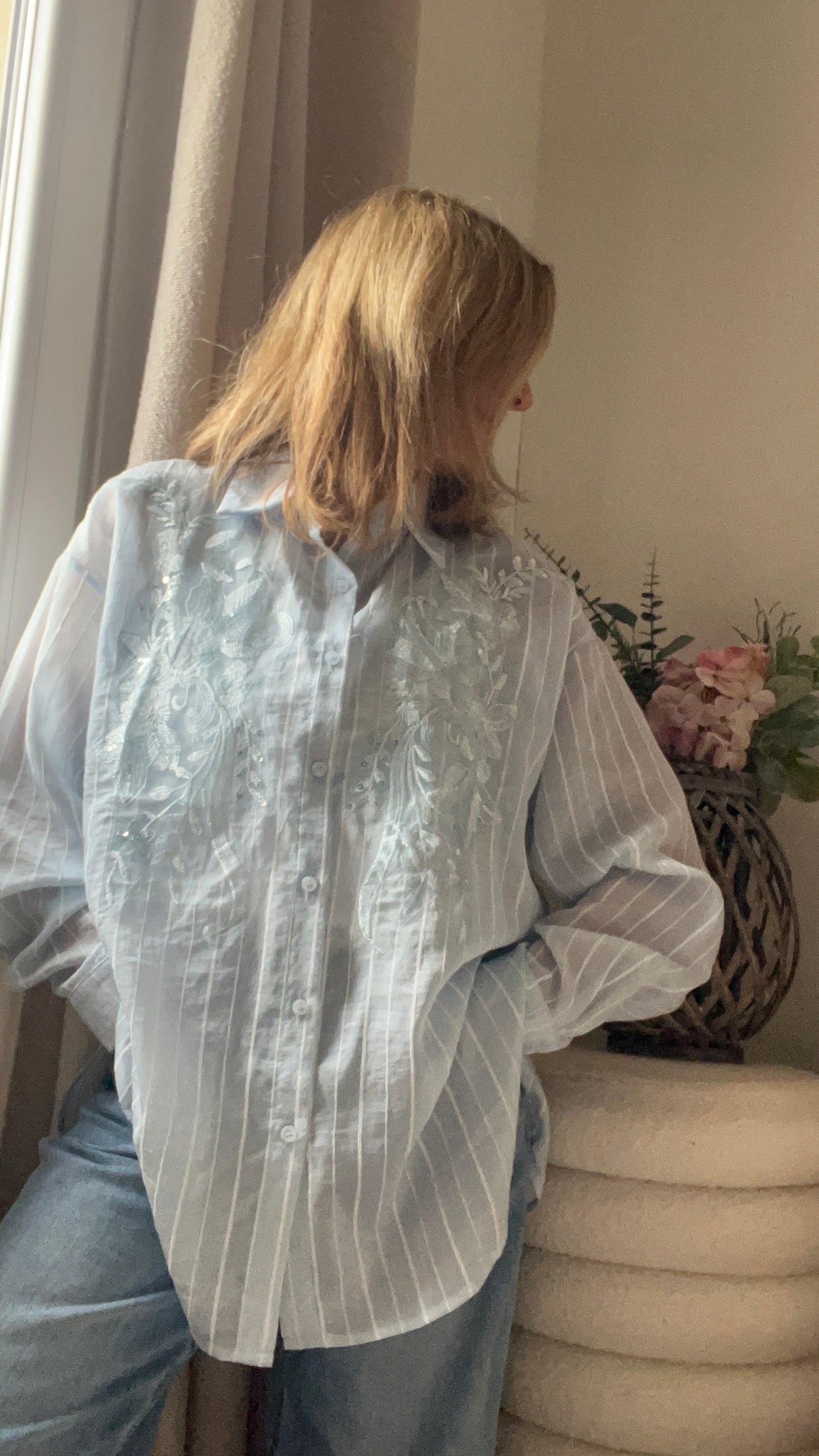 CHEMISIER BRODE & MINIS SEQUINS "ELINA"