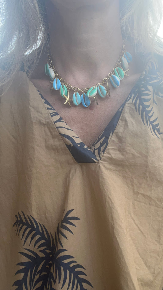 Collier "coquillage bleu "