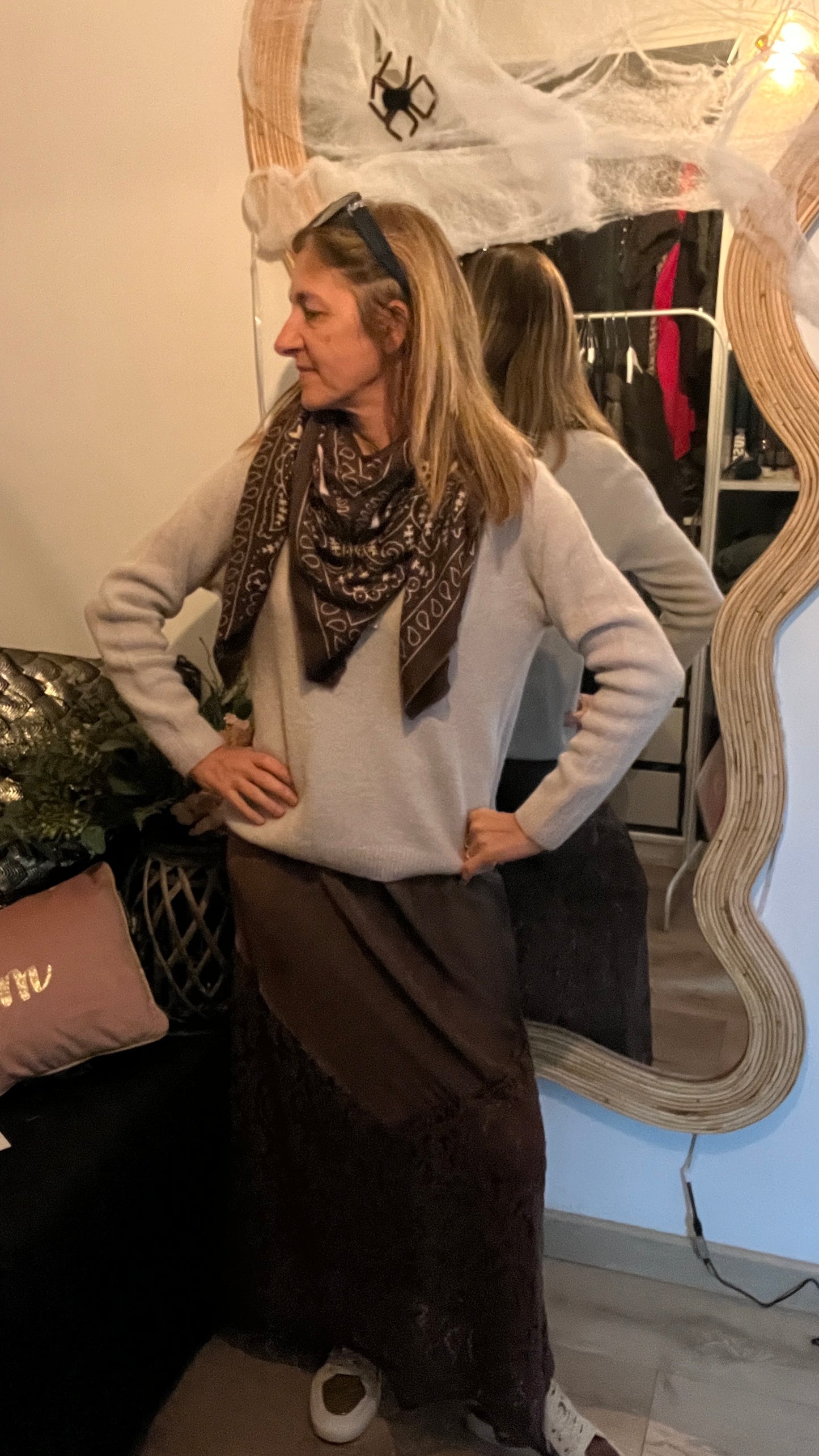 JUPE LONGUE NOIR "SATIN"