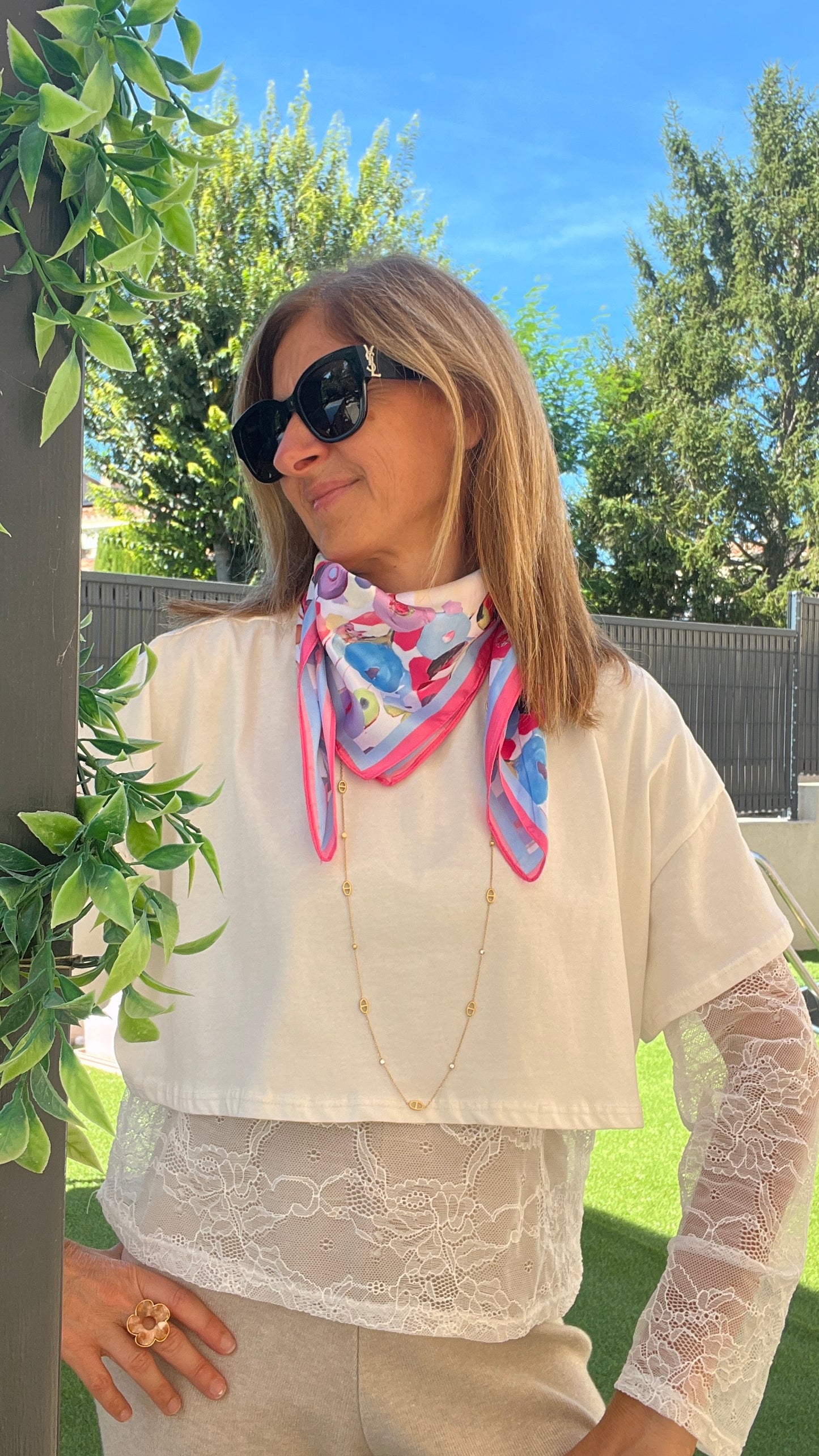 FOULARD COQUELICOT MULTICOLORE "CARRE"