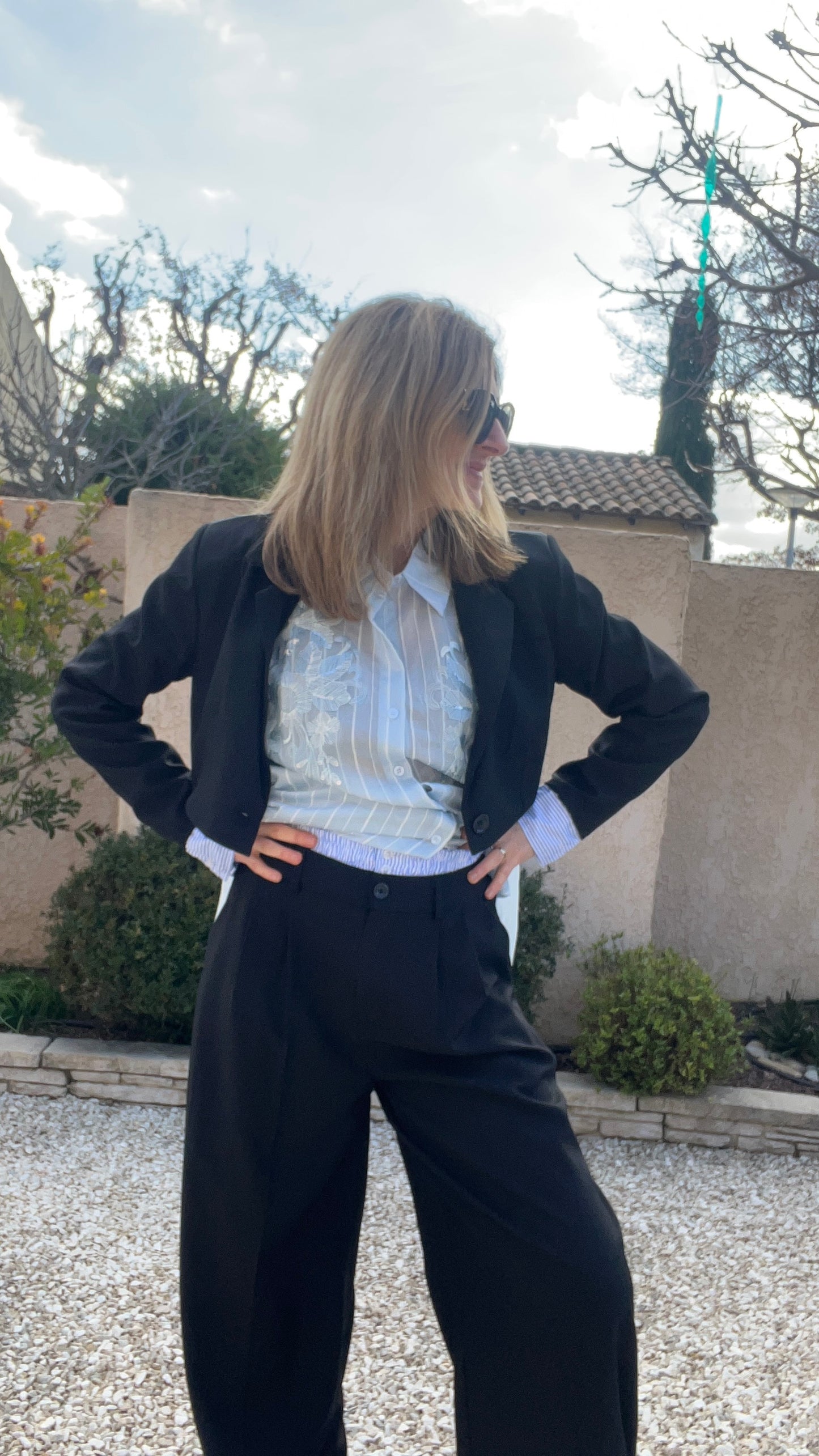 ENSEMBLE PANTALON NOIR "CAMILLA"