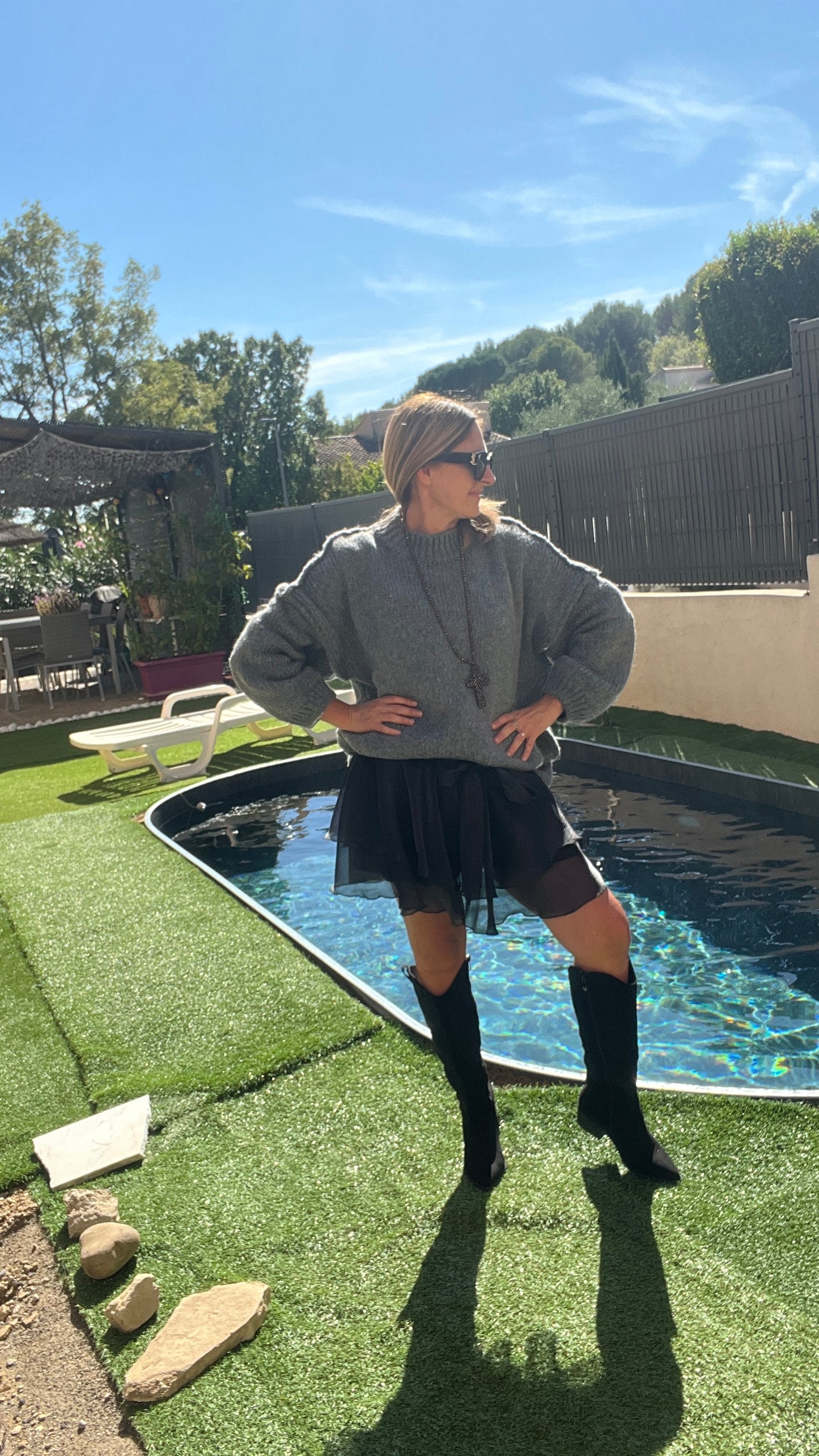 PULL GRIS OVERSIZE « EDEN »