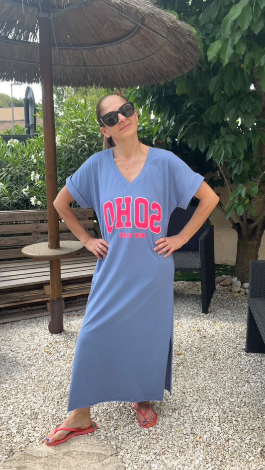 Robe tee-shirt bleu jeans "SOHO