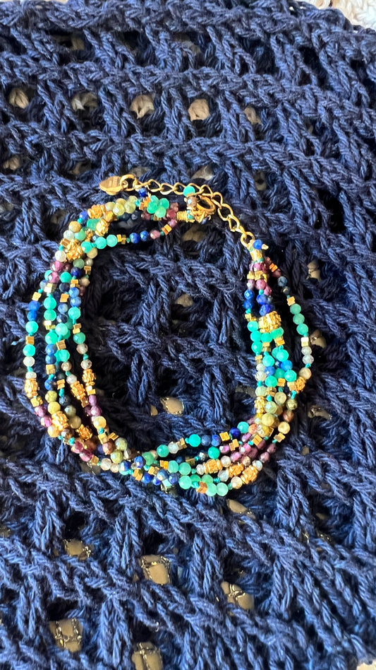 BRACELET MULTI- CORDONS TURQUOISE