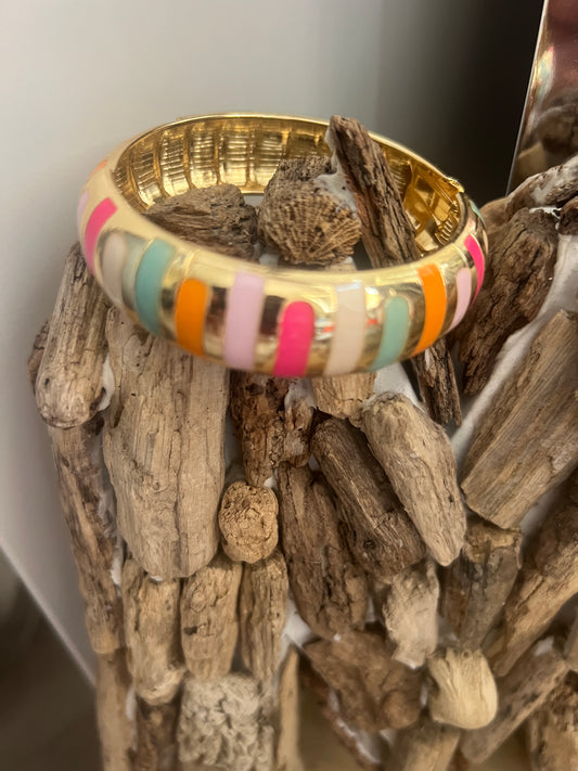 Jonc multicolore "acier inoxydable"