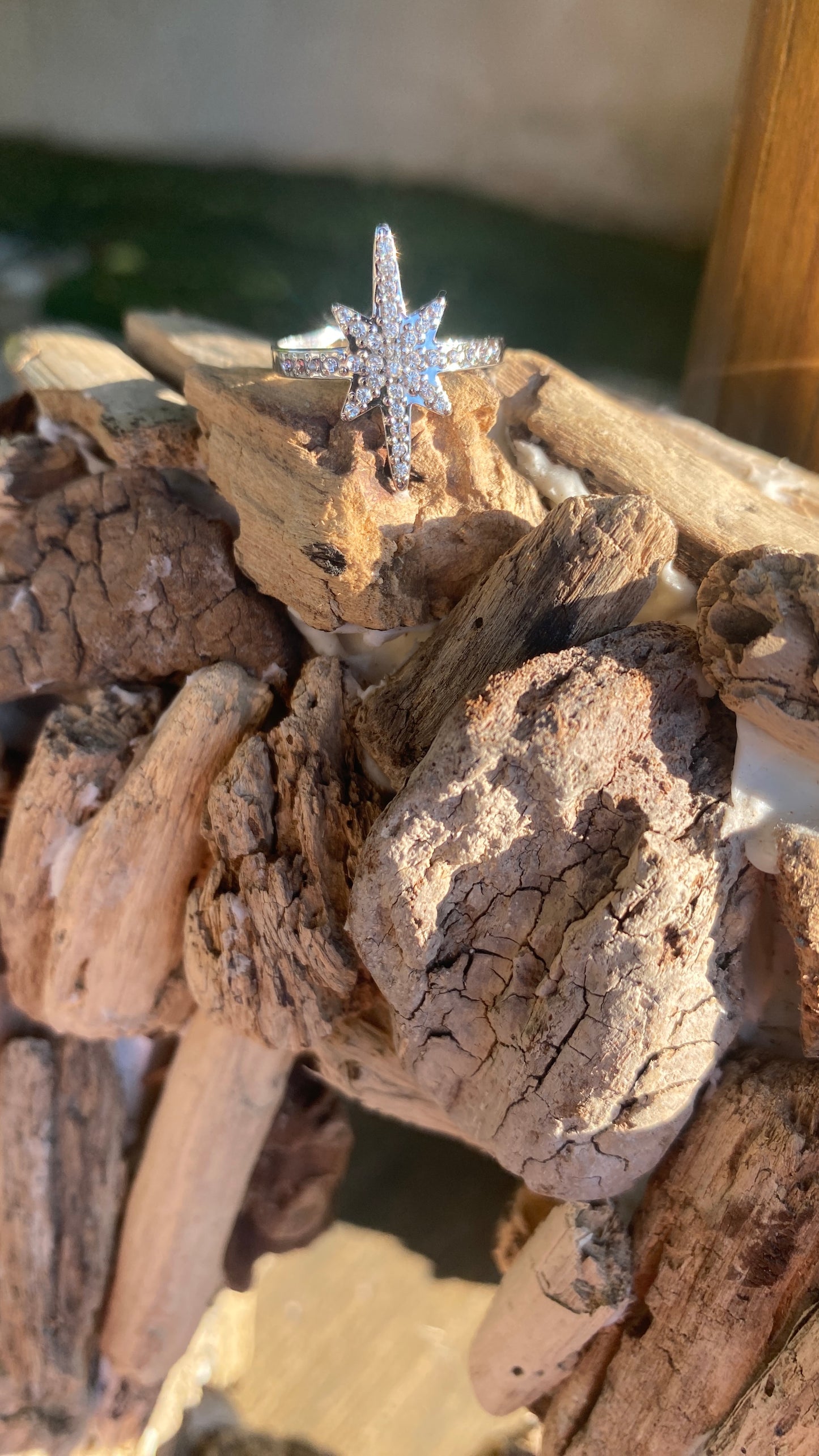 Bague argentée "Grand Météorite"