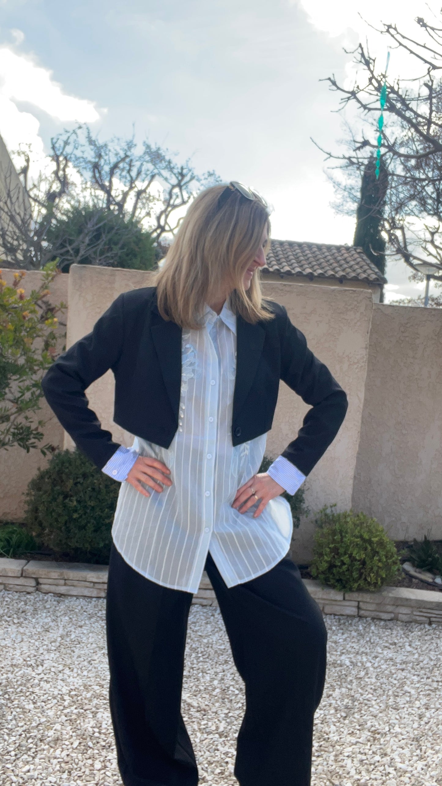 ENSEMBLE PANTALON NOIR "CAMILLA"