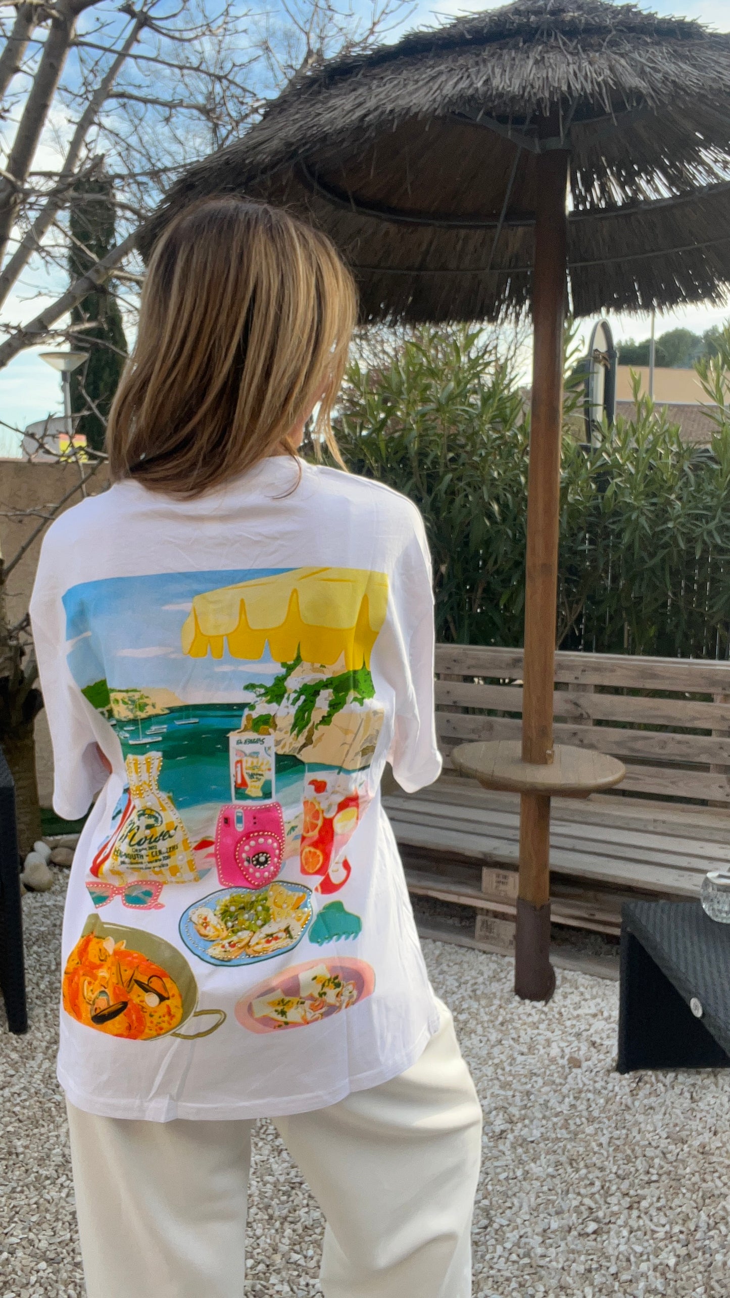 TEE-SHIRT BLANC AZUR