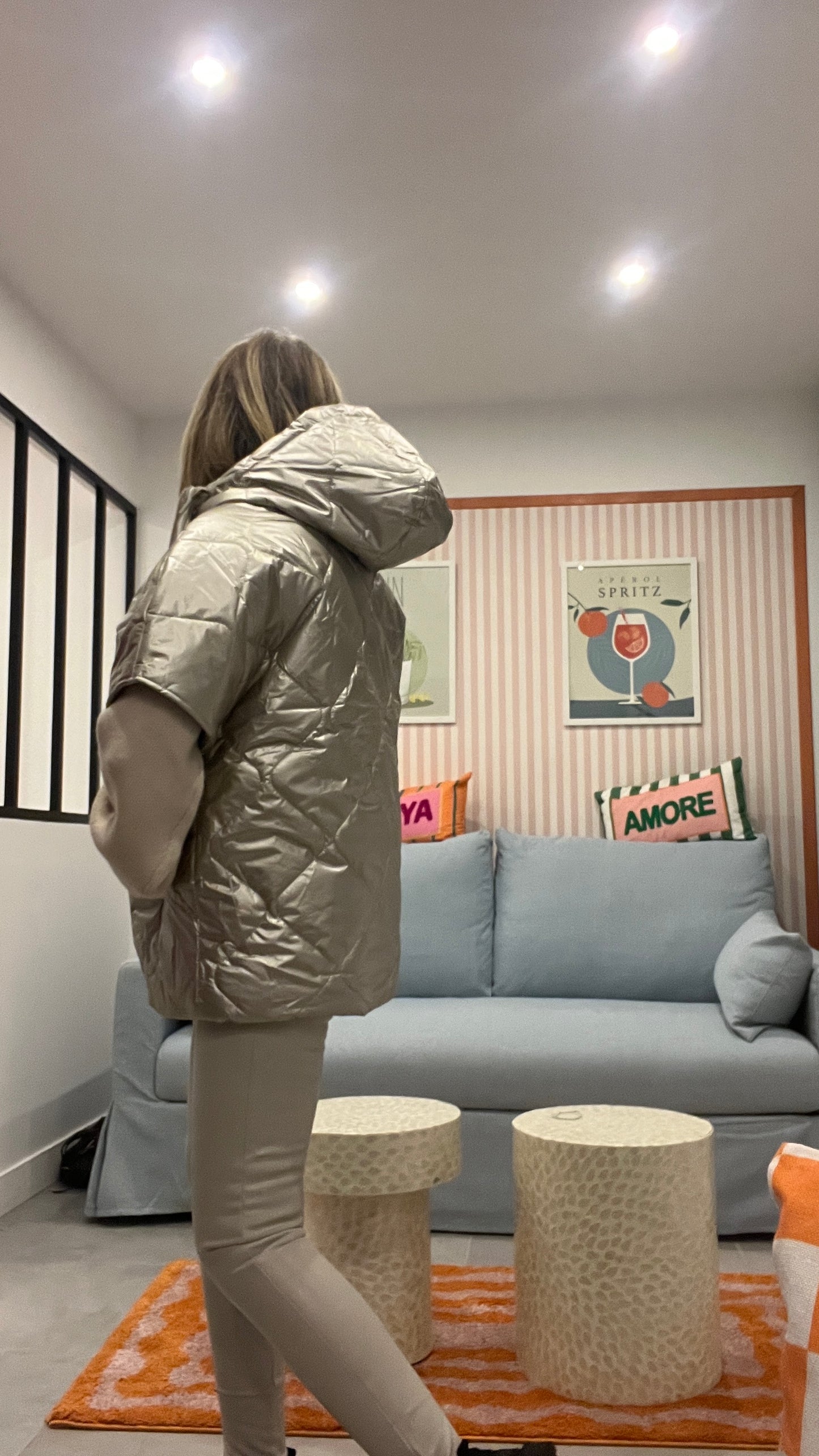 VESTE SANS MANCHES MATELASSEE GOLD