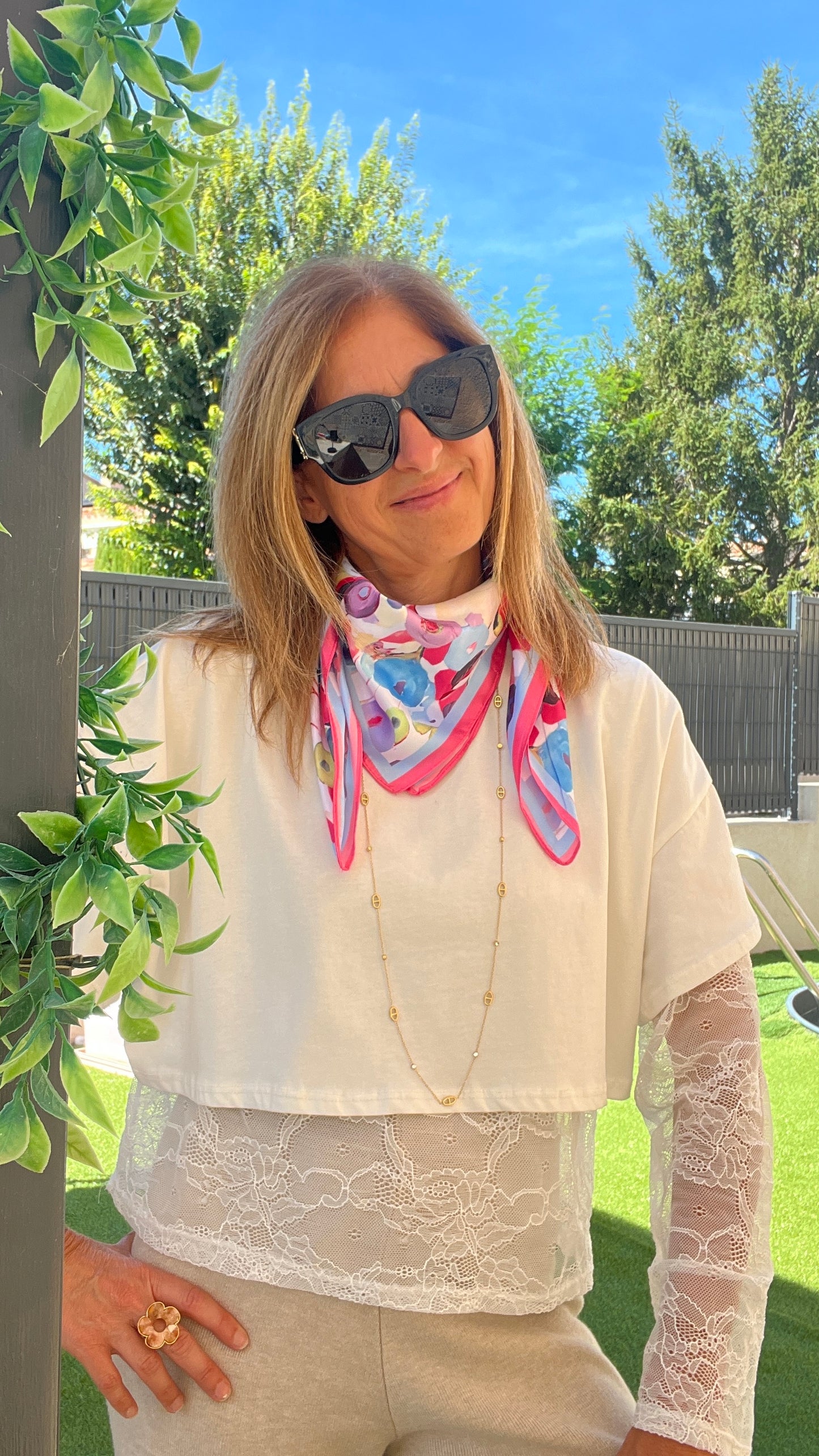 FOULARD COQUELICOT MULTICOLORE "CARRE"