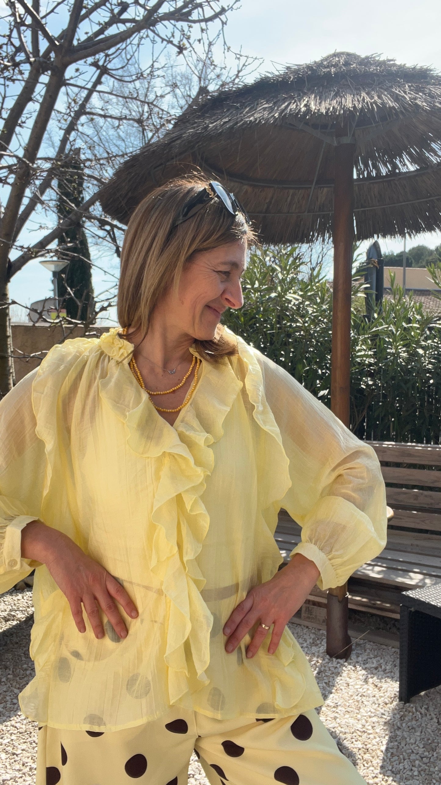 CHEMISIER JAUNE A FROUFROU