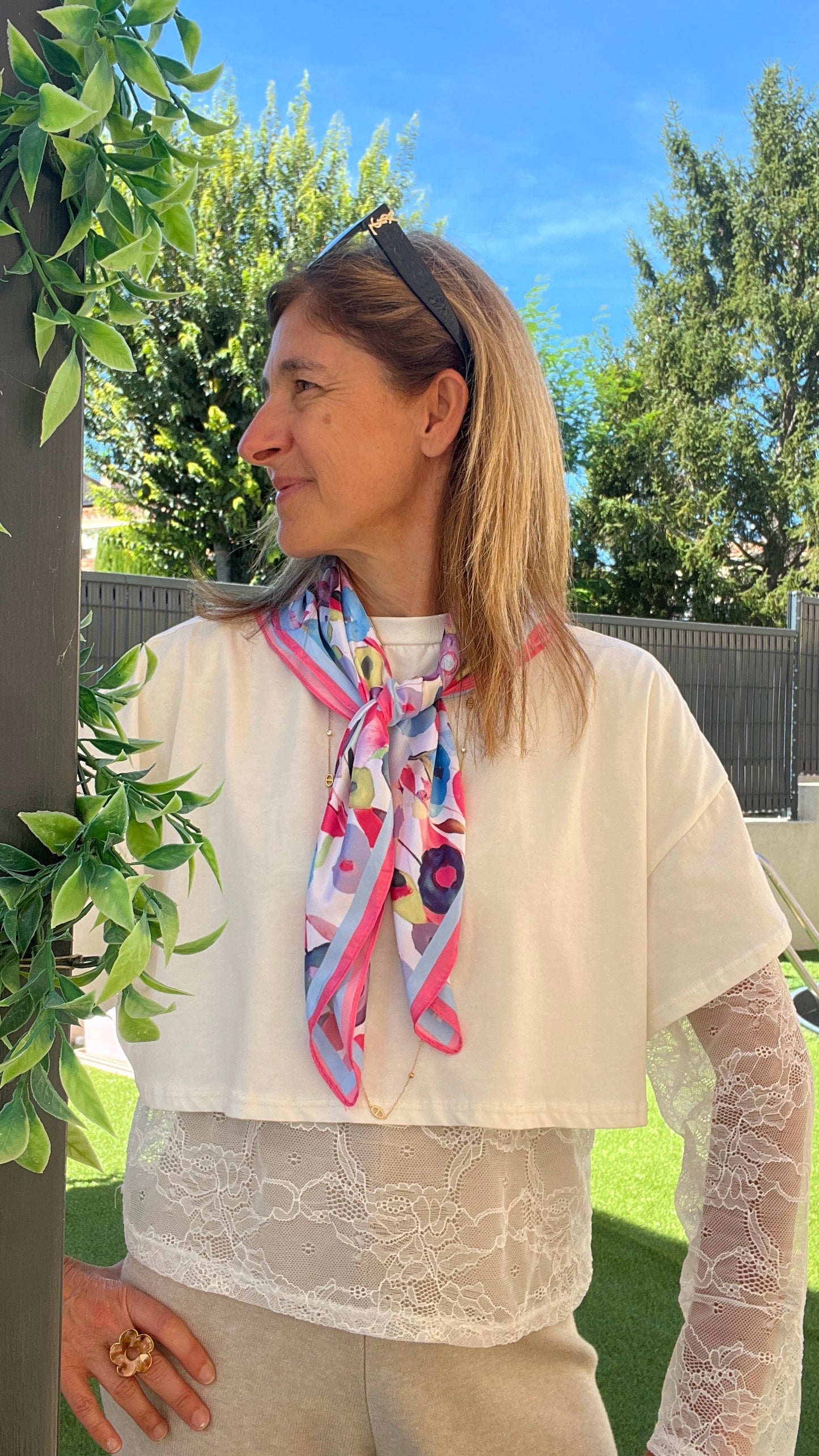 FOULARD COQUELICOT MULTICOLORE "CARRE"