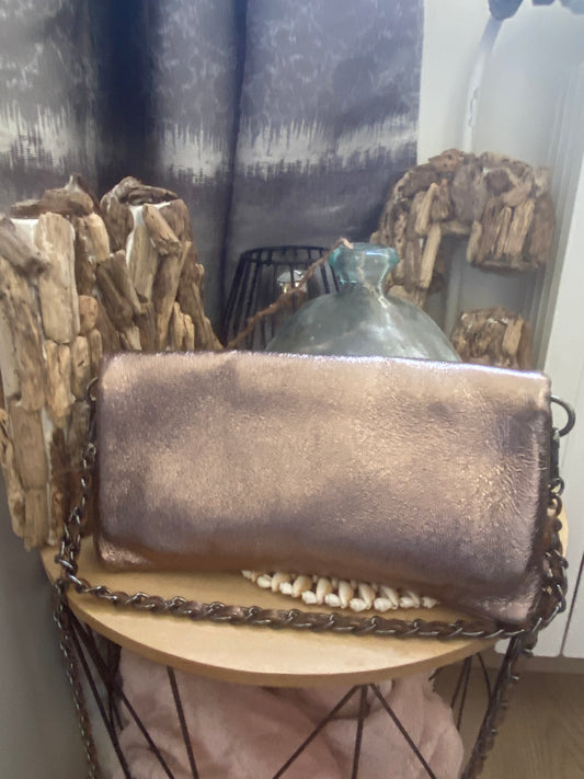 Pochette beige doré "Nina"