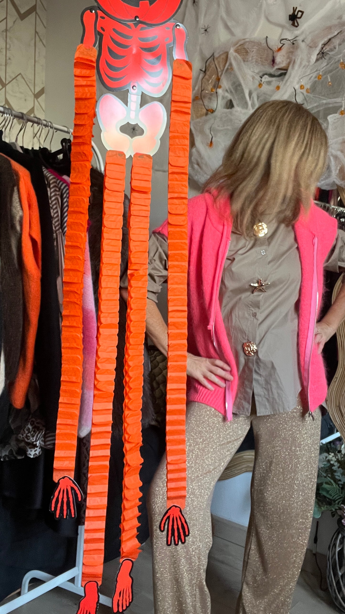 PANTALON FLUIDE PAILLETTES DORE