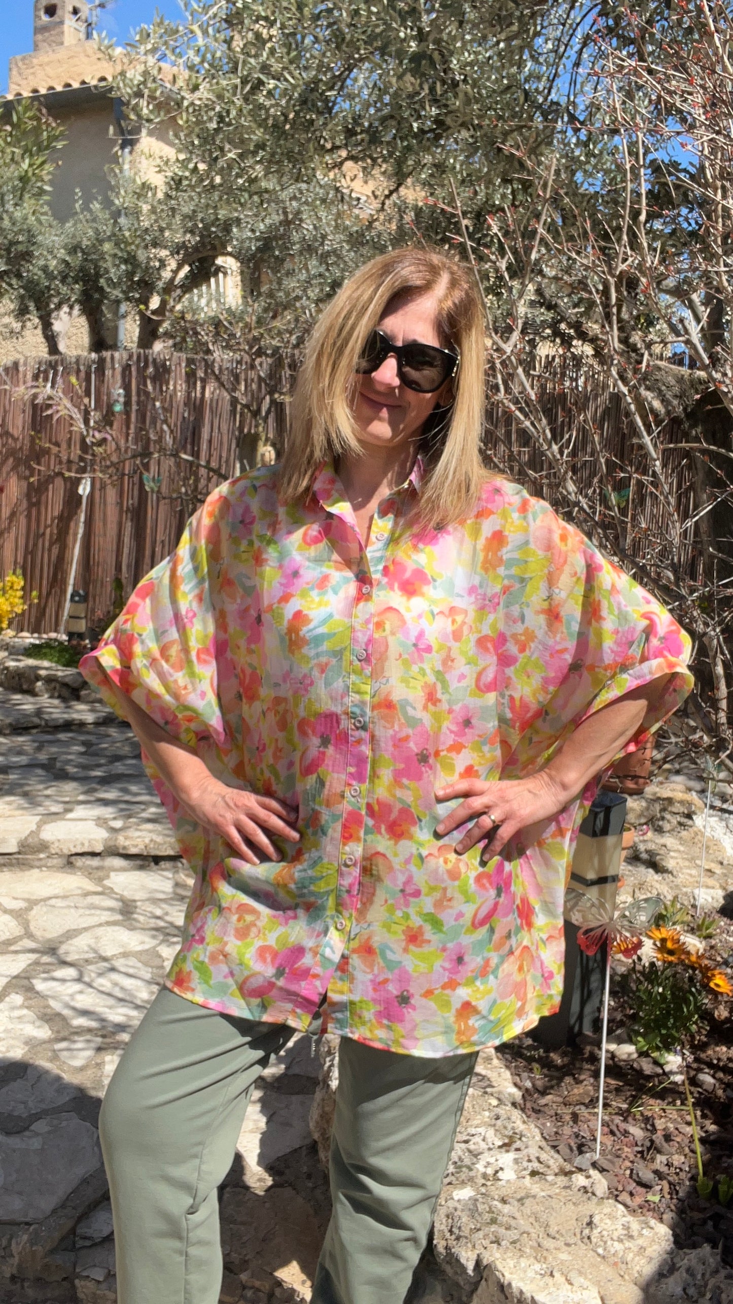TUNIQUE MANCHES COURTES "FLORAL"
