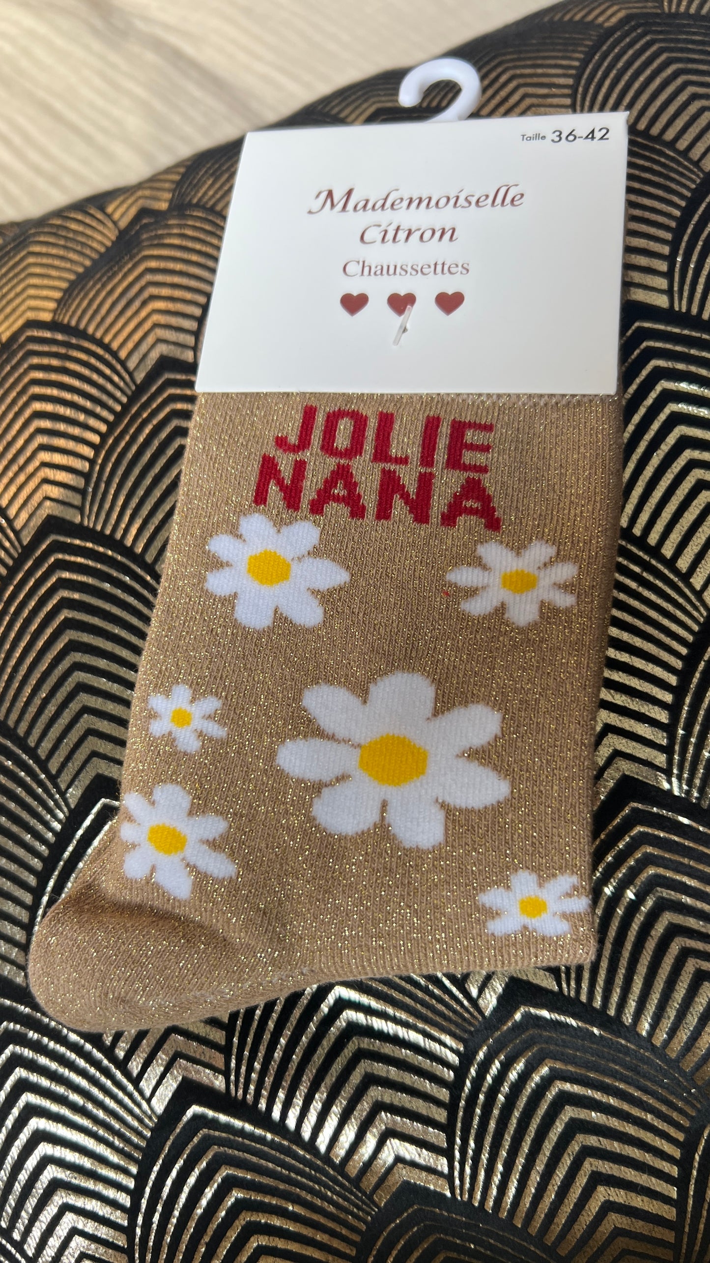 CHAUSSETTES PAILLETTES "MARGUERITES/SEXY"💋🌼