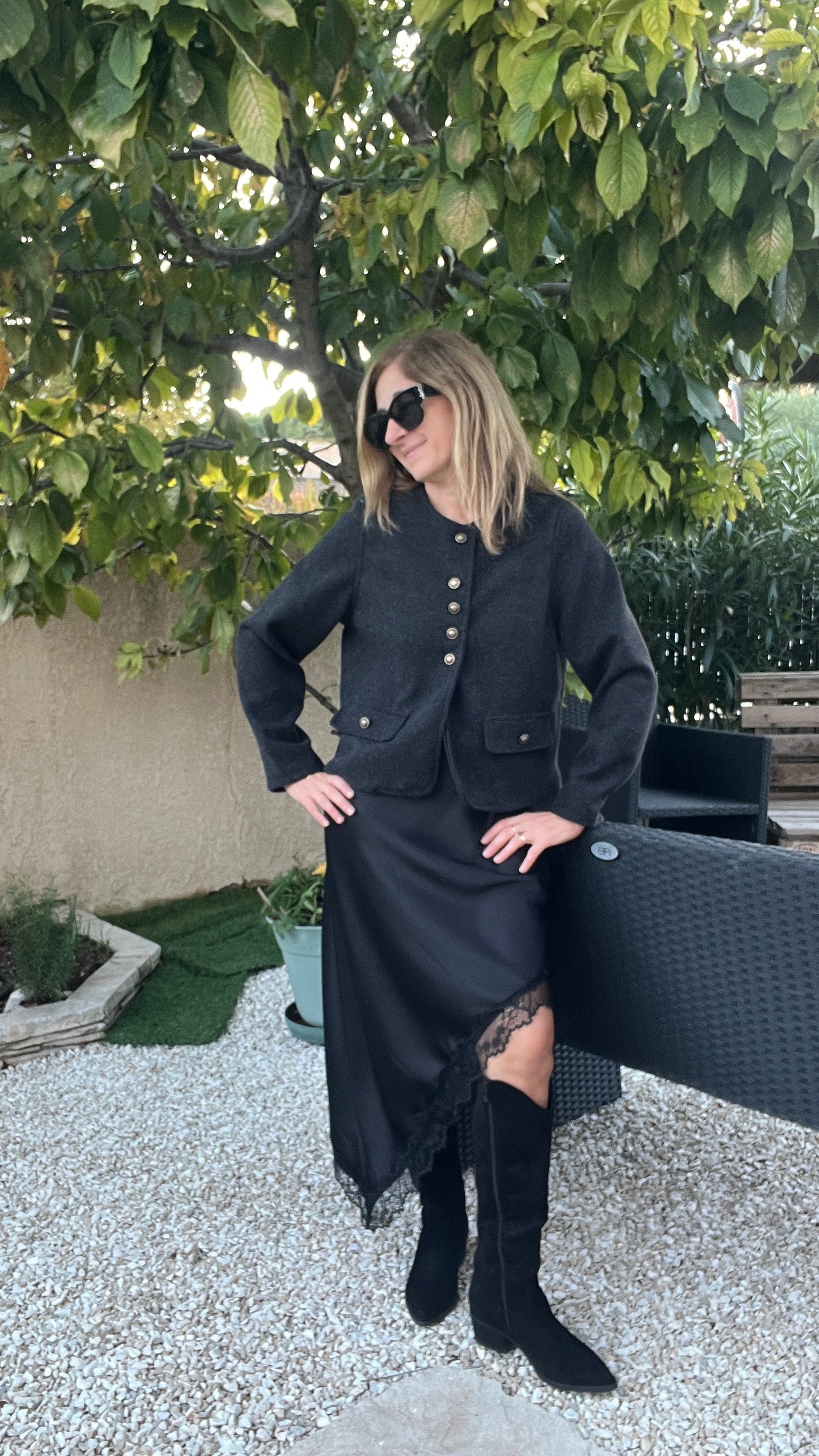 VESTE  BOUTONNEE GRISE "CELESTE"