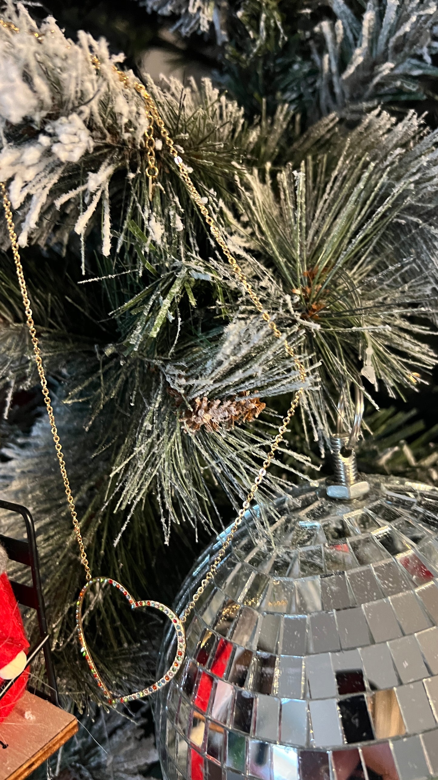 COLLIER DORE GRAND COEUR MULTICOLORE "MILE MILA"