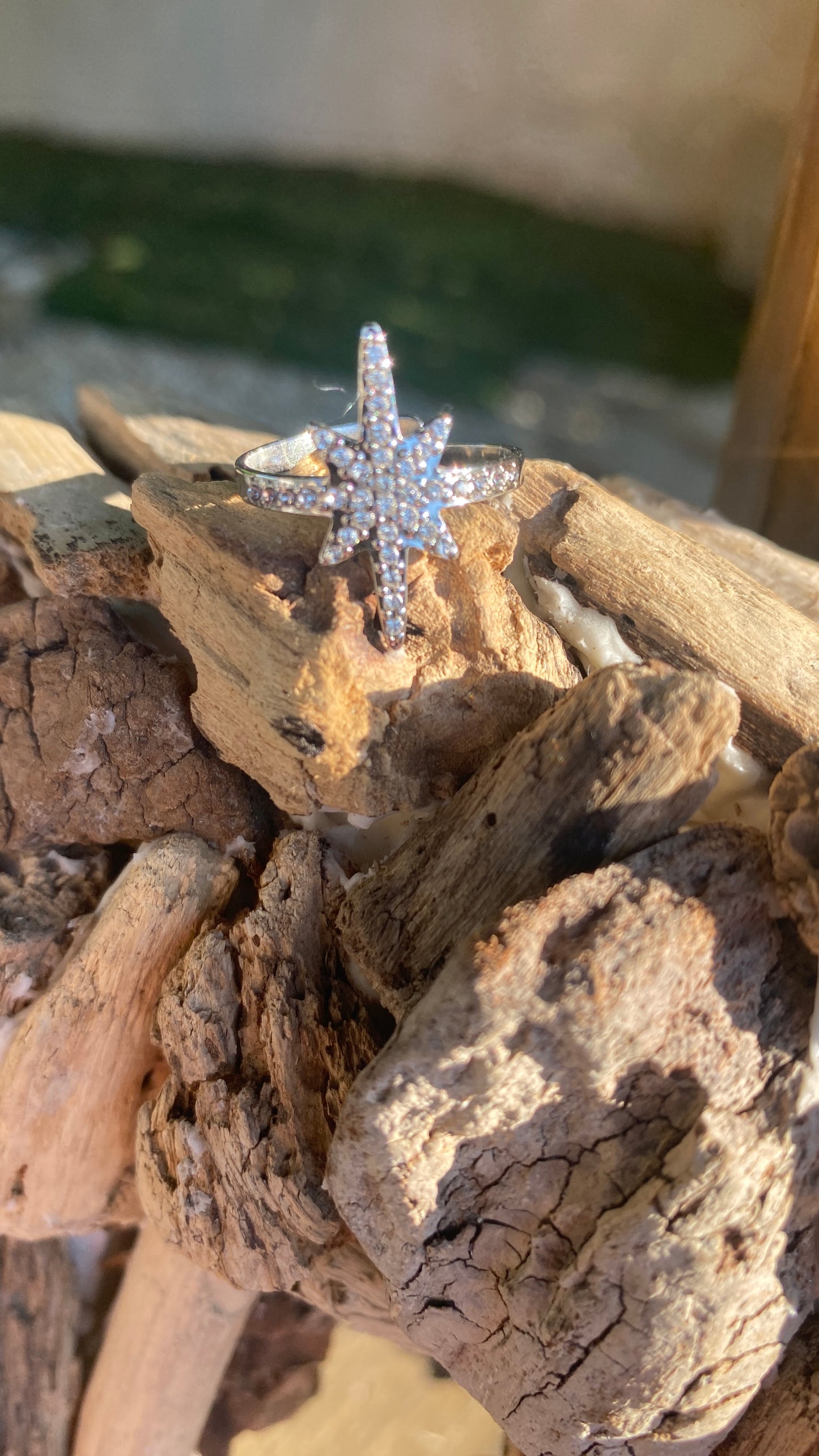 Bague argentée "Grand Météorite"