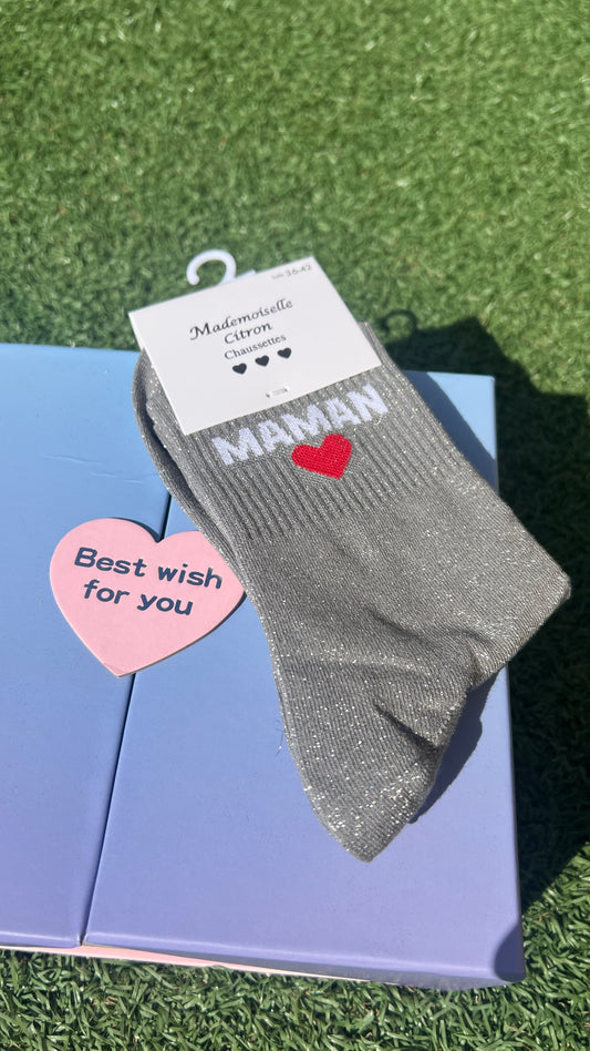 CHAUSSETTES PAILLETTES "MAMAN"